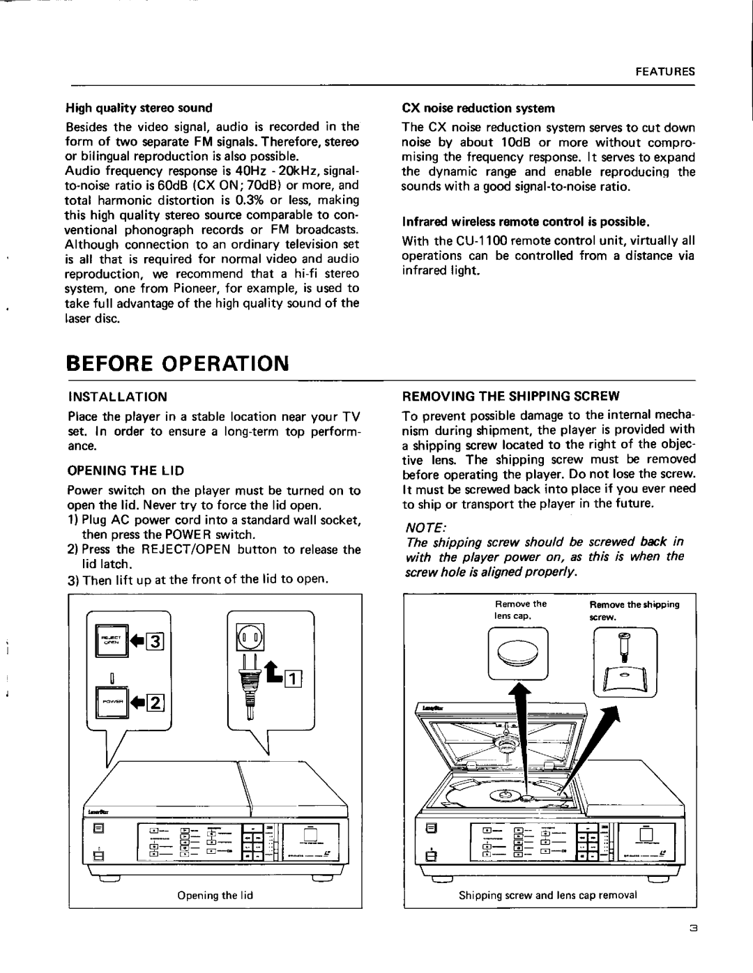 Pioneer LD-1100 manual 