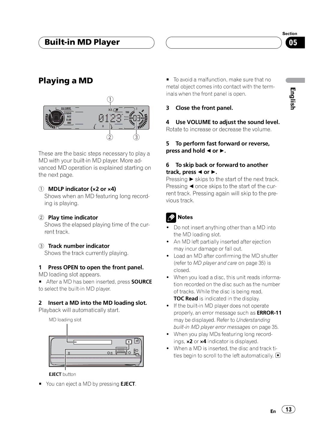 Pioneer MEH-P6550 operation manual 