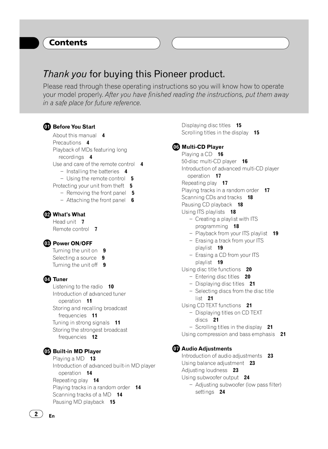 Pioneer MEH-P6550 operation manual 