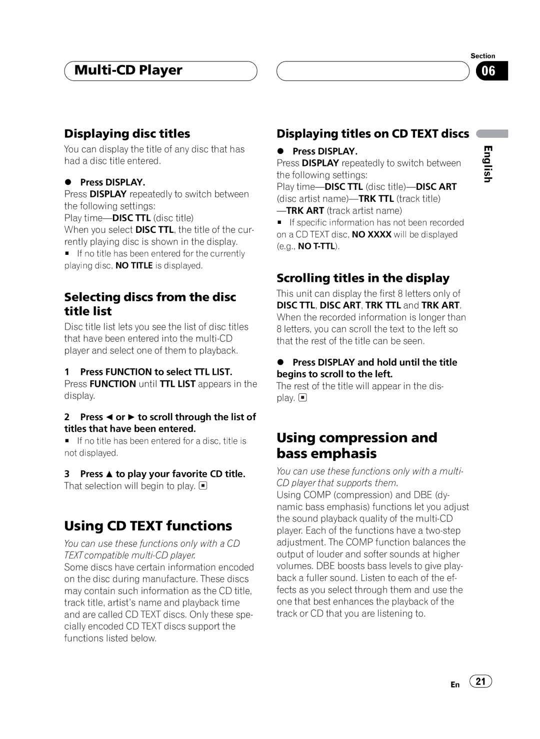 Pioneer MEH-P6550 operation manual 