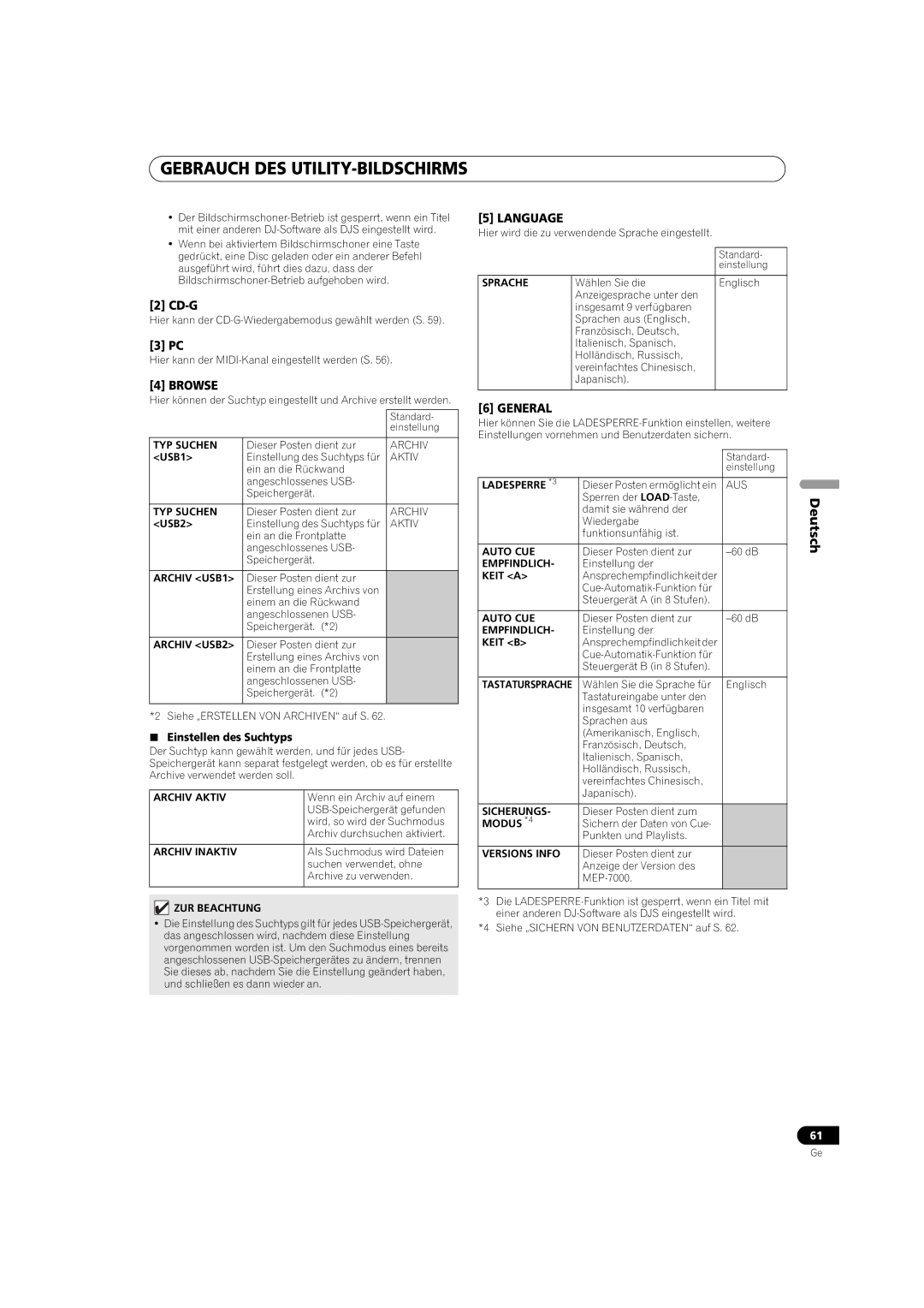 Pioneer MEP-7000 operating instructions  Einstellen des Suchtyps 