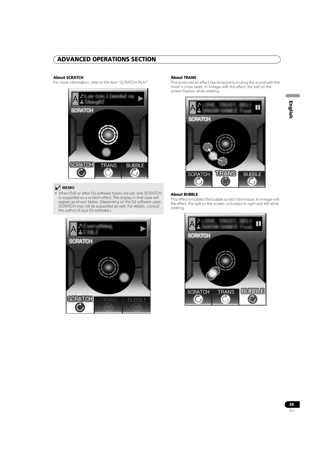 Pioneer MEP-7000 operating instructions About Scratch, About Trans, About Bubble 