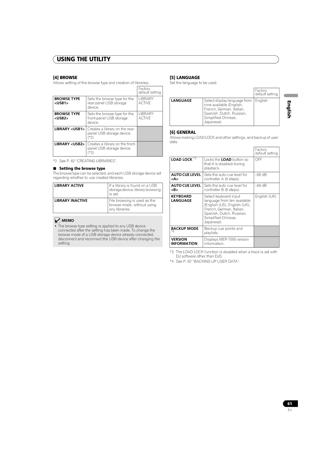 Pioneer MEP-7000 operating instructions  Setting the browse type 