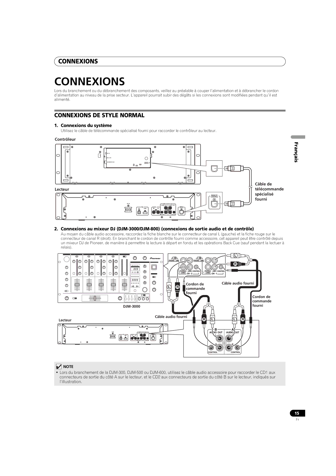 Pioneer MEP-7000 operating instructions Connexions DE Style Normal, Connexions du système 