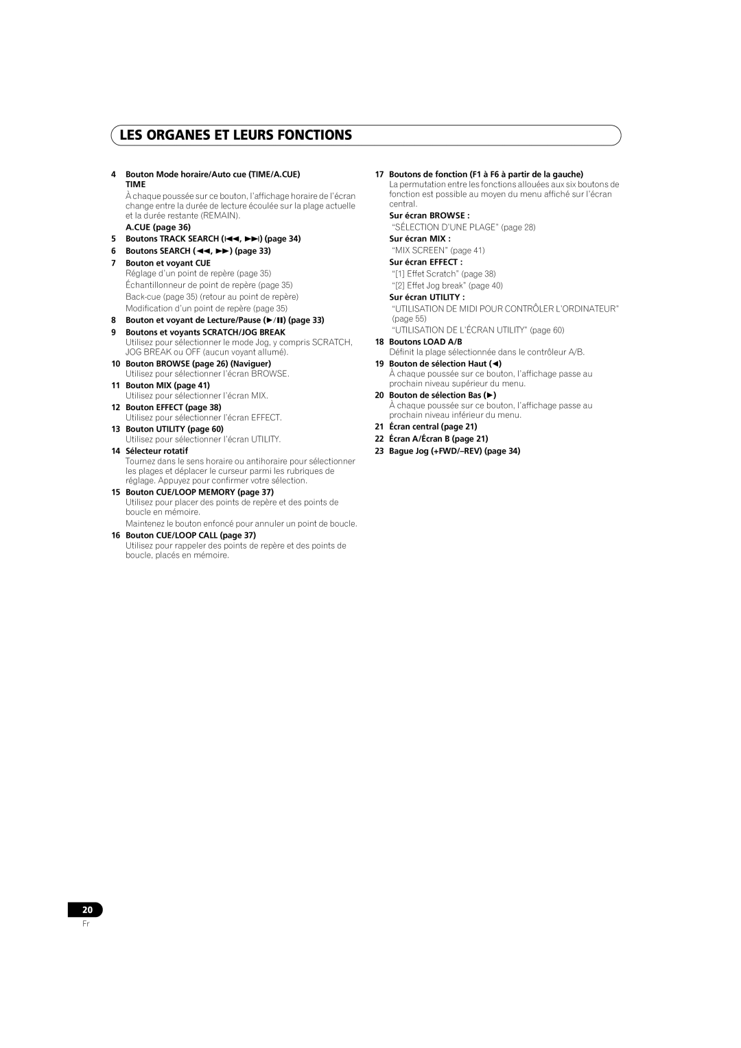 Pioneer MEP-7000 operating instructions LES Organes ET Leurs Fonctions, Time 