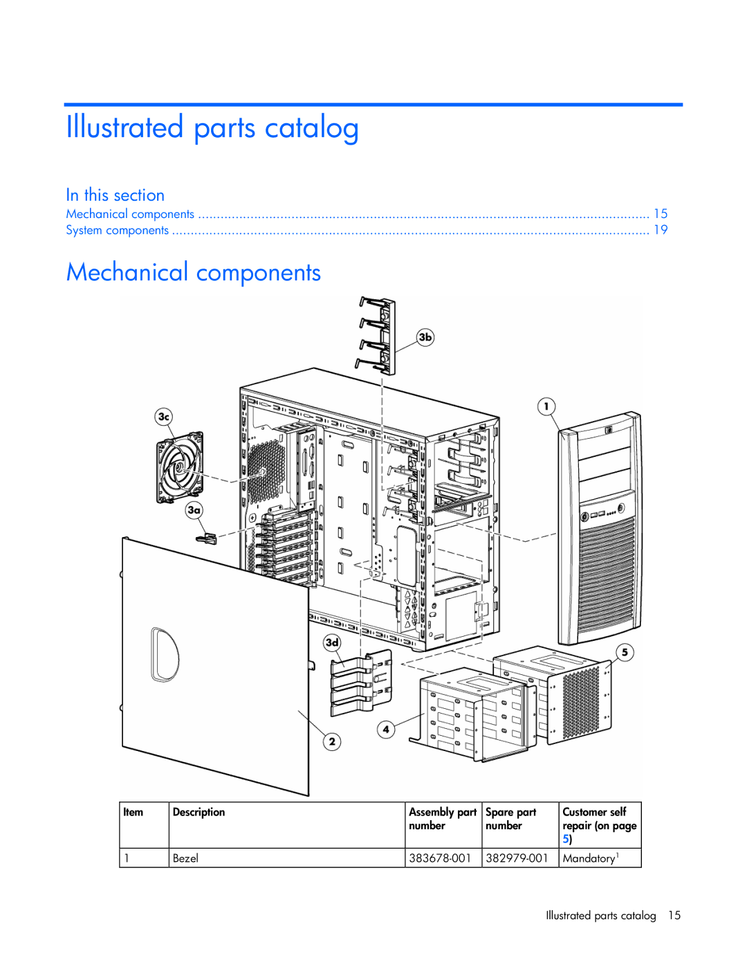 Pioneer ML310 manual Illustrated parts catalog, Mechanical components 