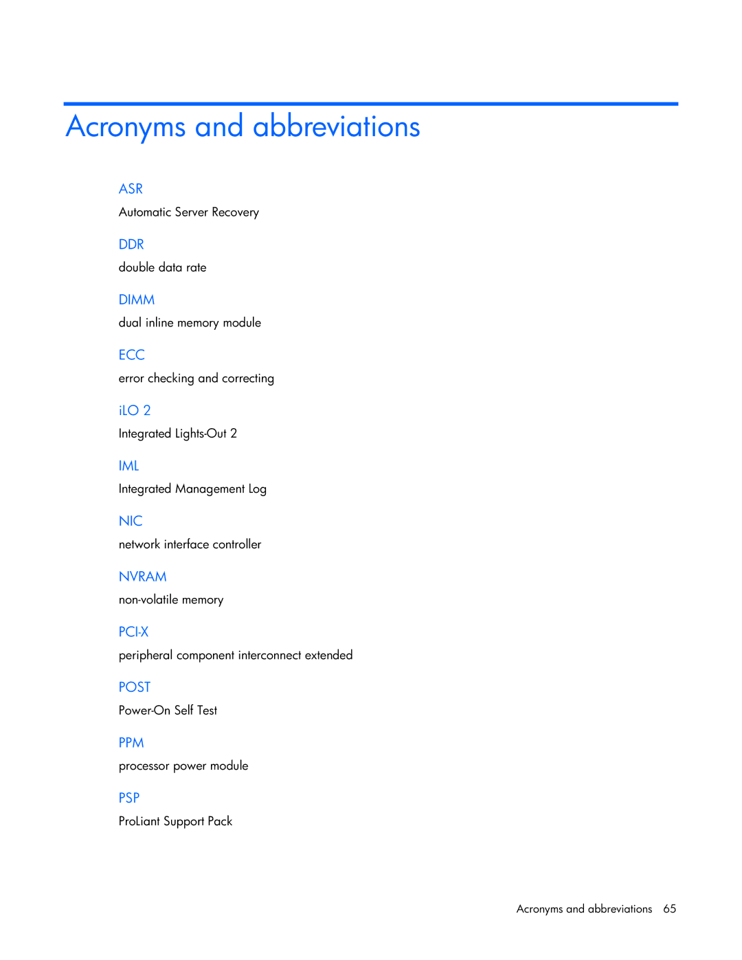 Pioneer ML310 manual Acronyms and abbreviations 