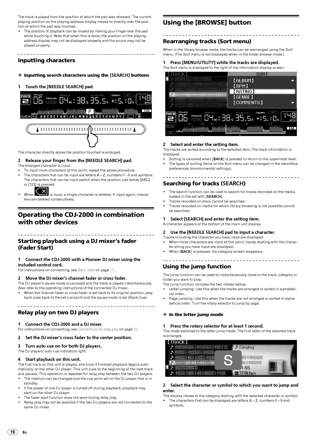 Pioneer Multi Player Operating the CDJ-2000 in combination with other devices, Using the Browse button 