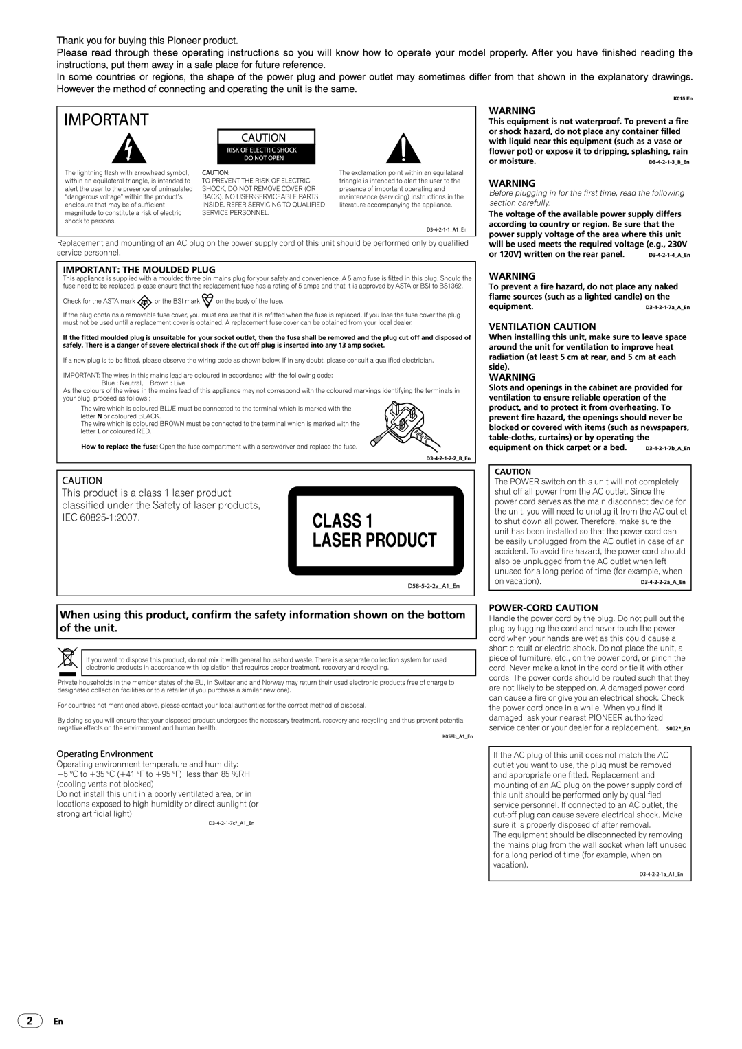 Pioneer Multi Player, CDJ-2000 operating instructions 