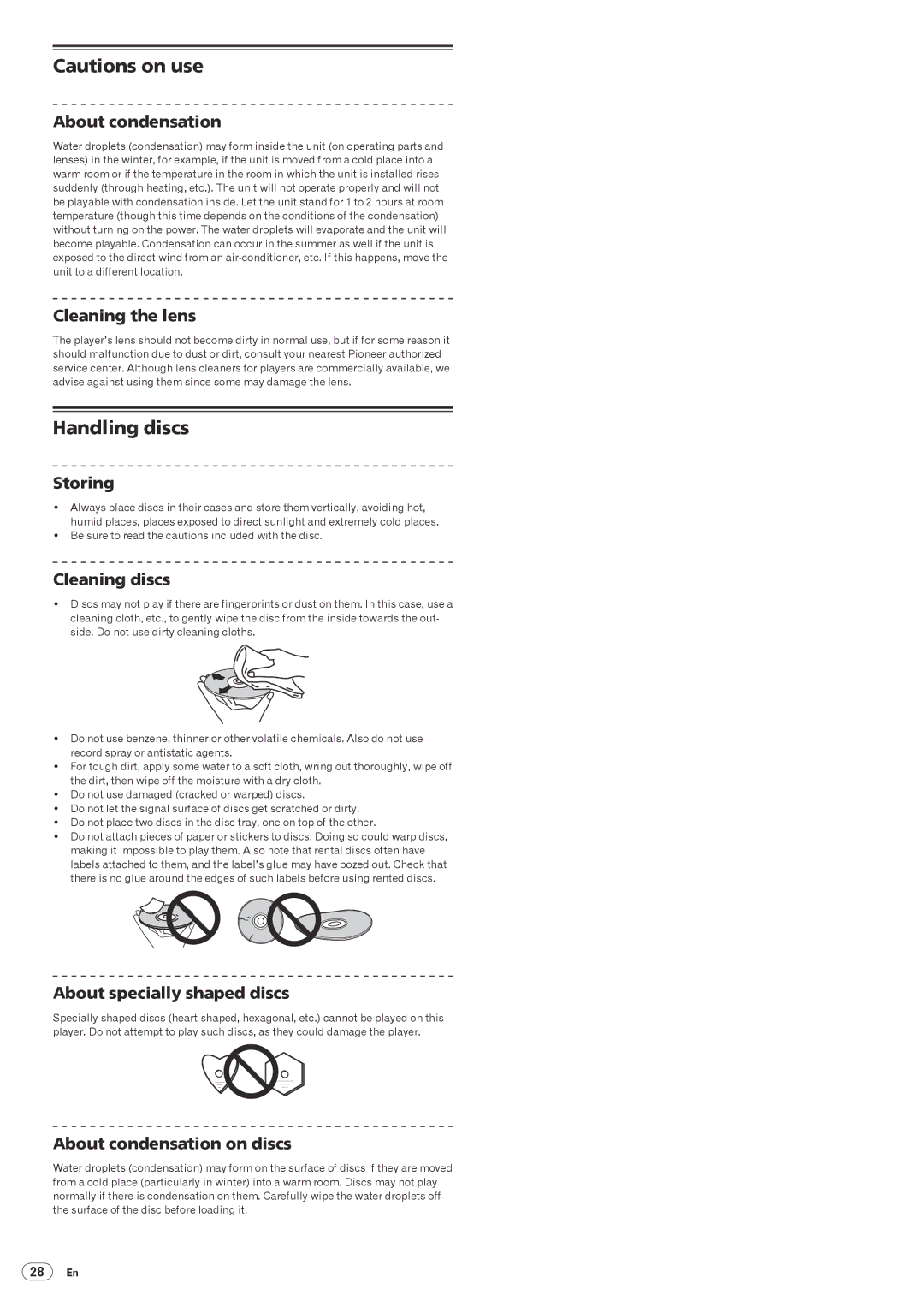 Pioneer Multi Player, CDJ-2000 operating instructions Handling discs 