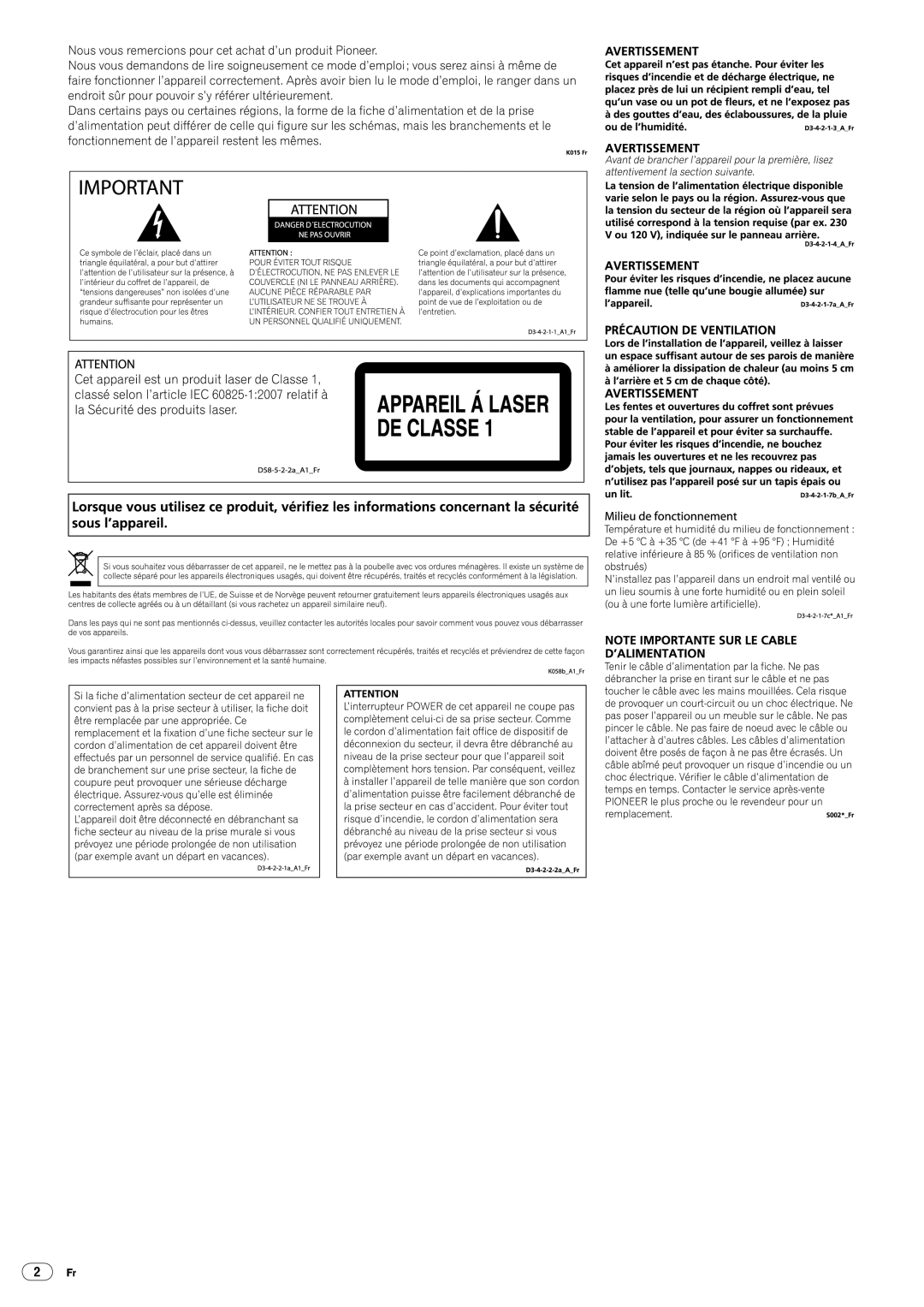 Pioneer Multi Player, CDJ-2000 operating instructions 