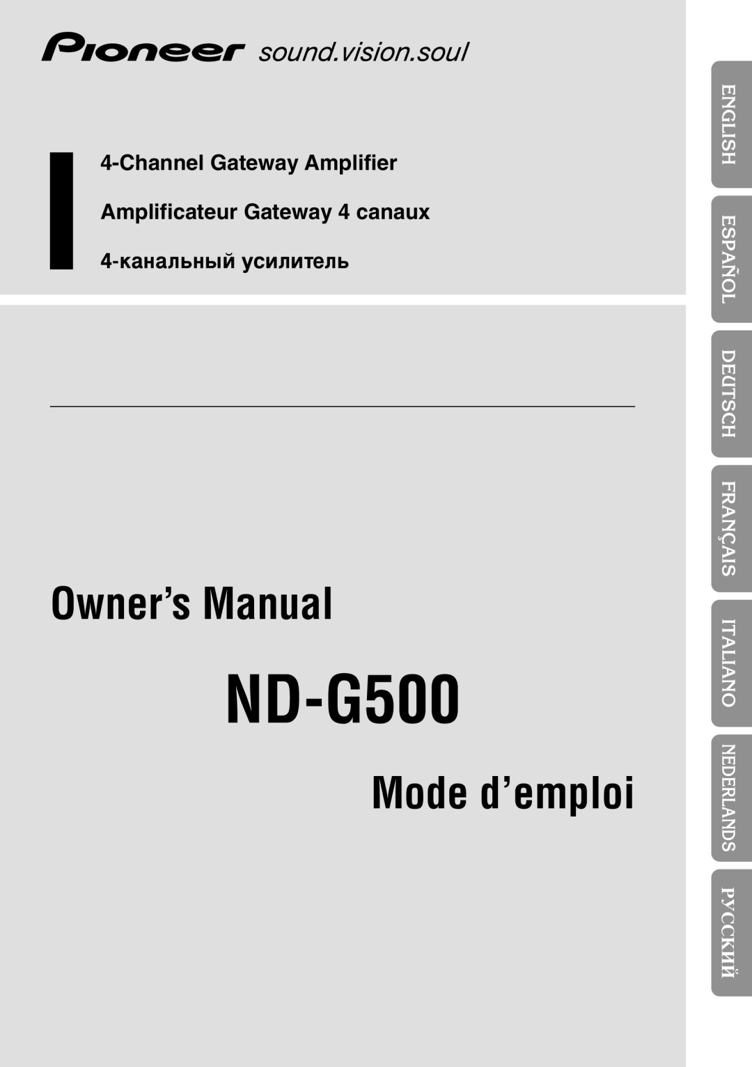 Pioneer ND-G500 owner manual 