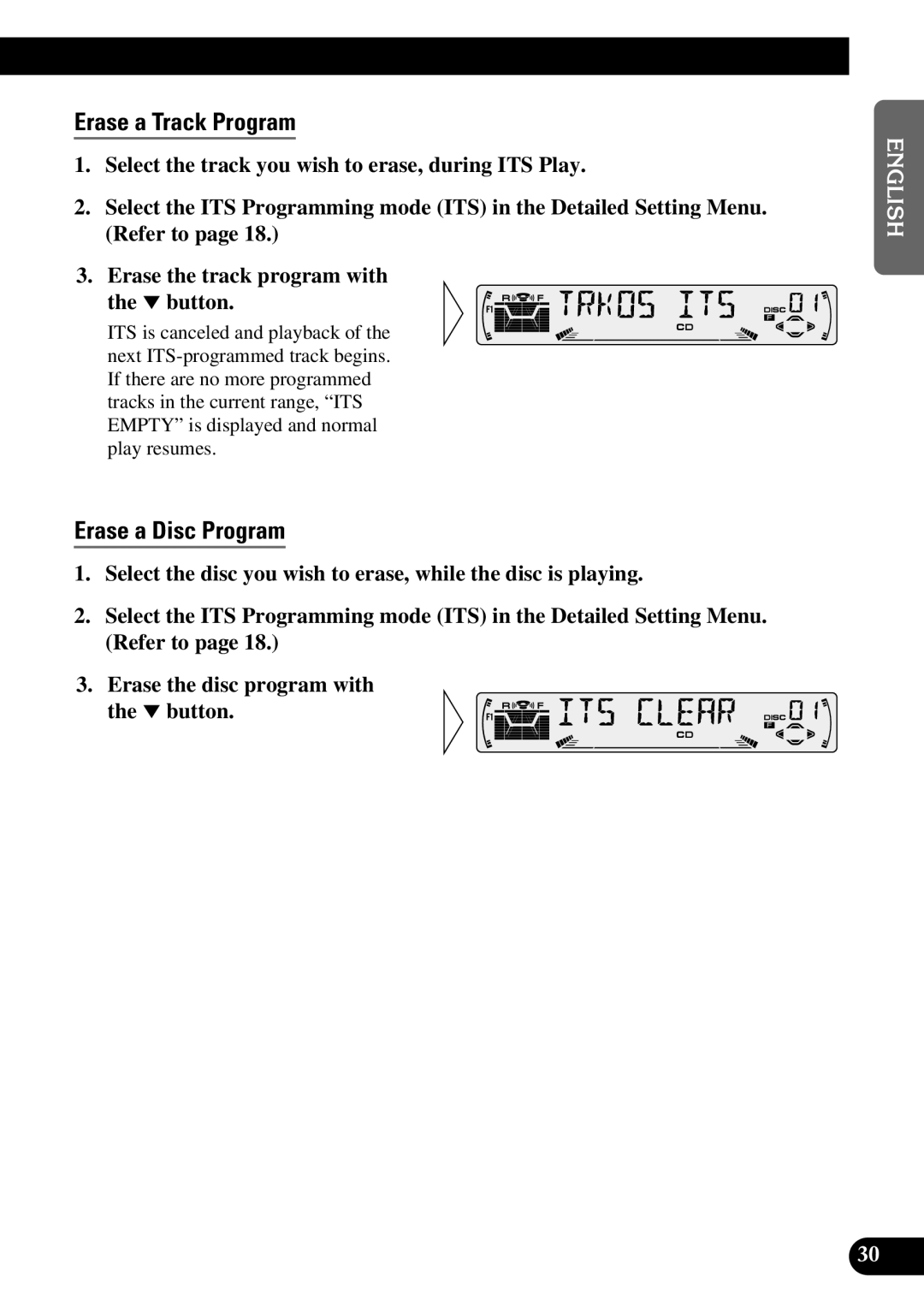 Pioneer P3370XM operation manual Erase a Track Program, Erase a Disc Program 