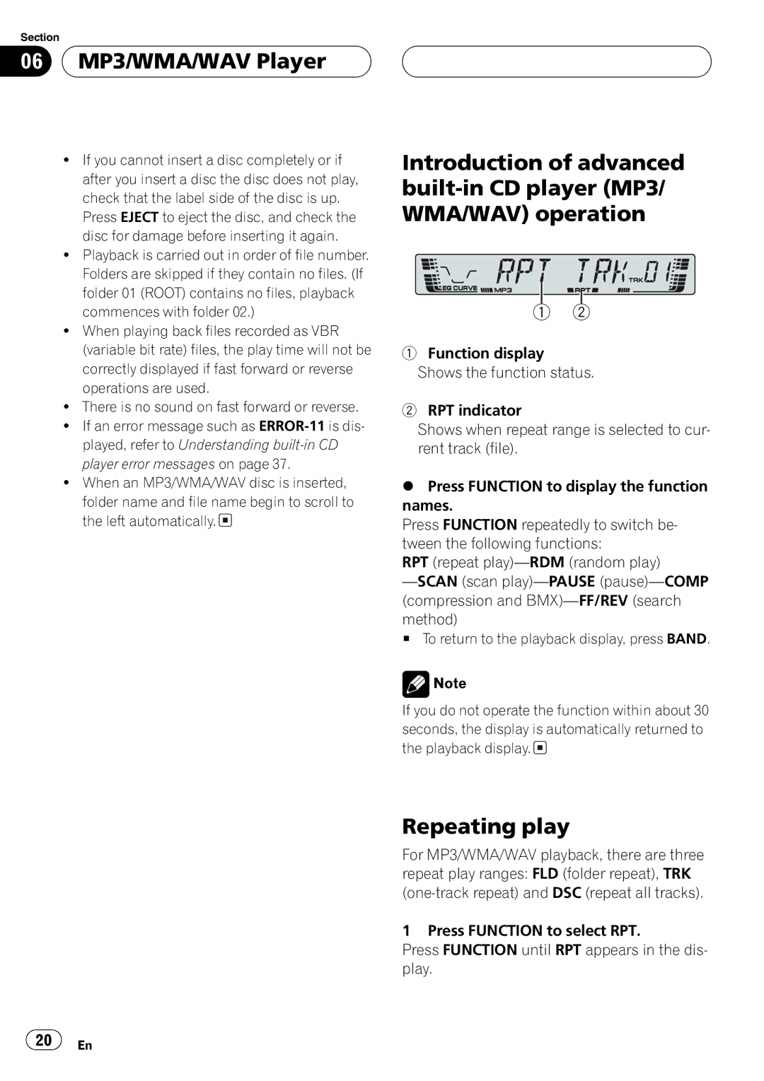 Pioneer P3700MP operation manual 