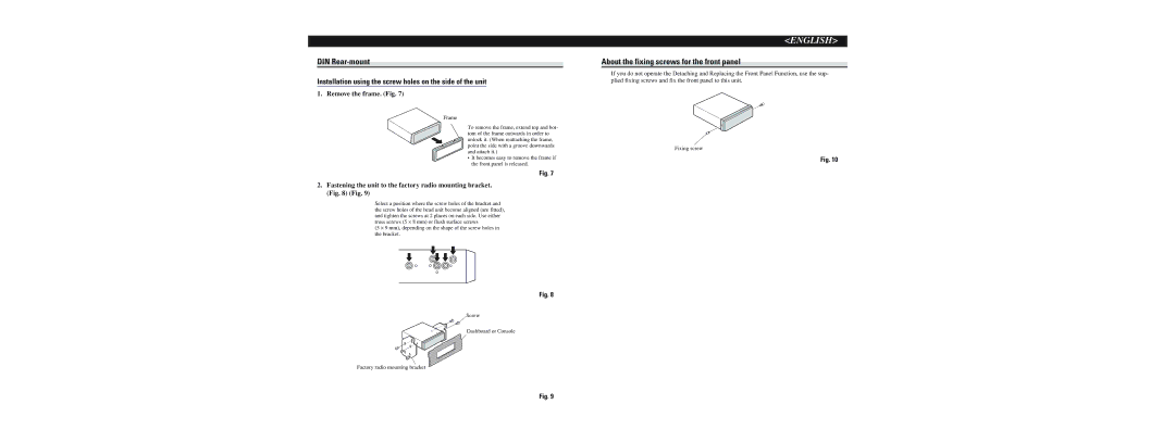 Pioneer P3700MP operation manual DIN Rear-mount 