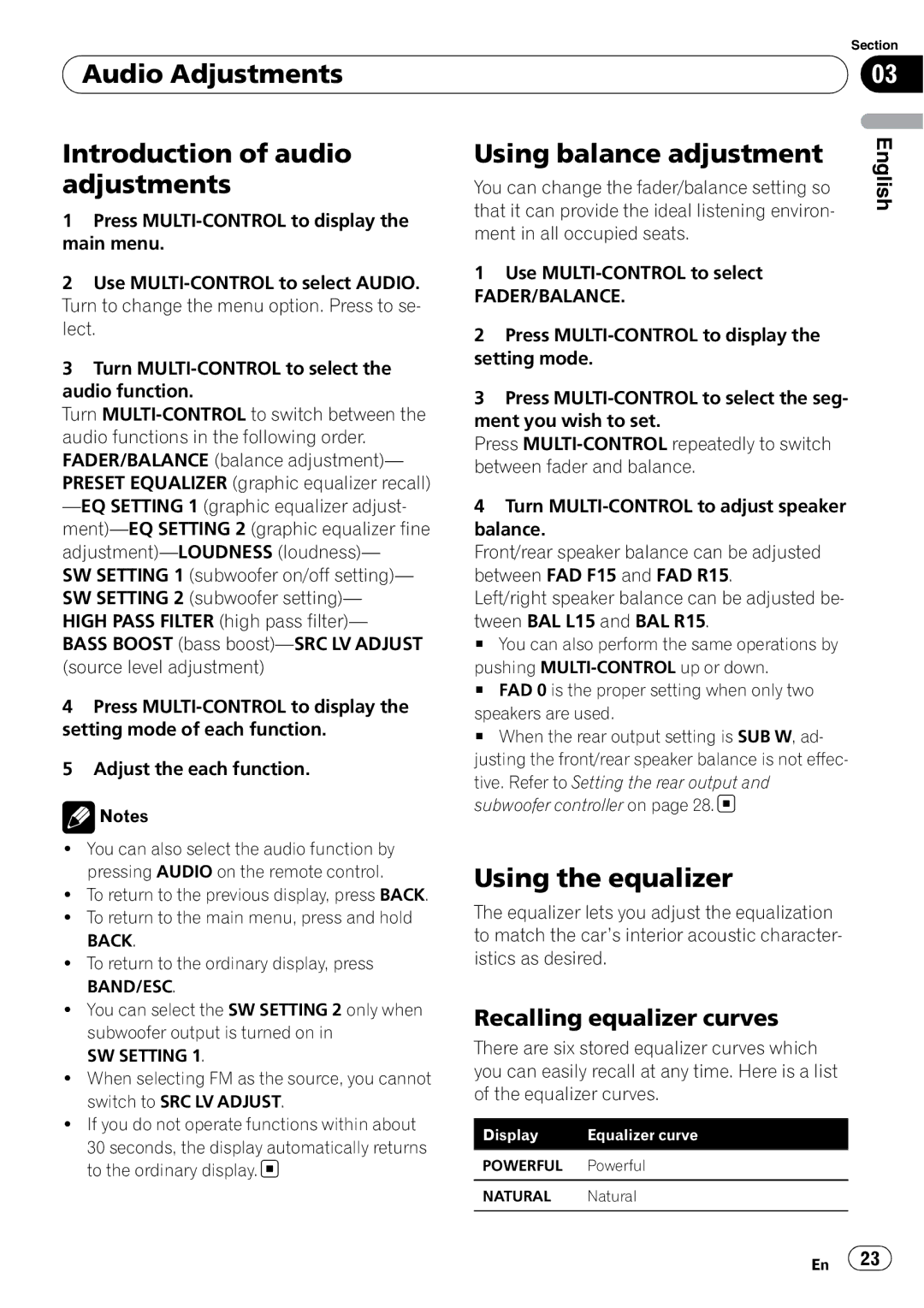 Pioneer P4000UB operation manual Using the equalizer, Recalling equalizer curves 