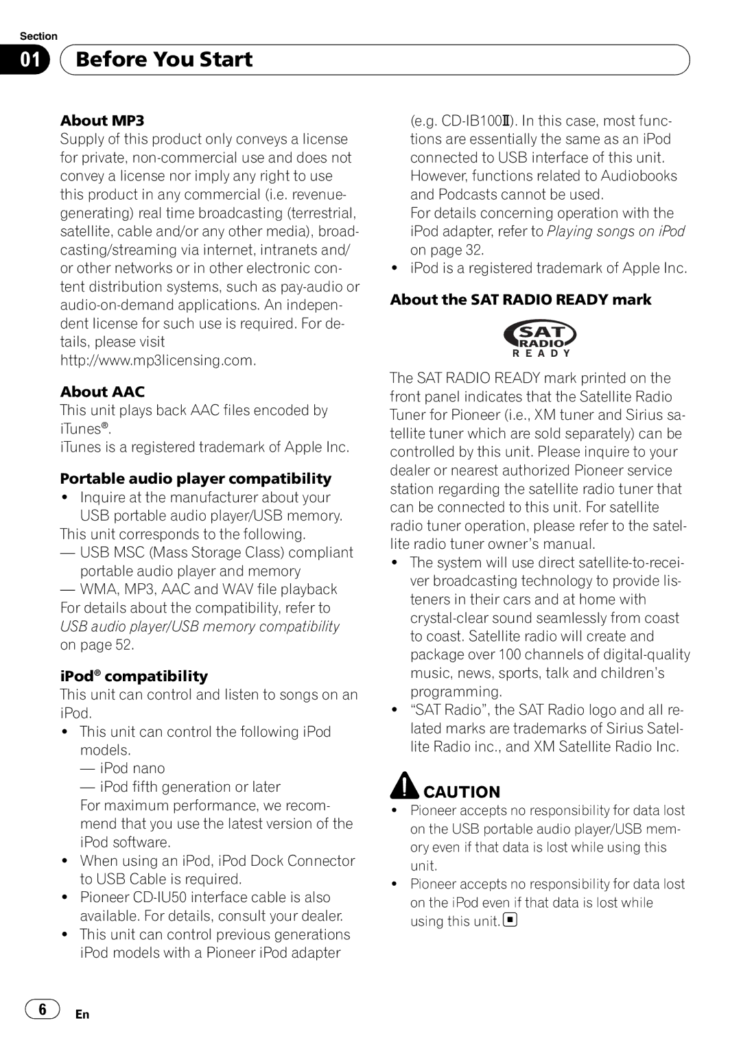 Pioneer P4000UB operation manual Before You Start 