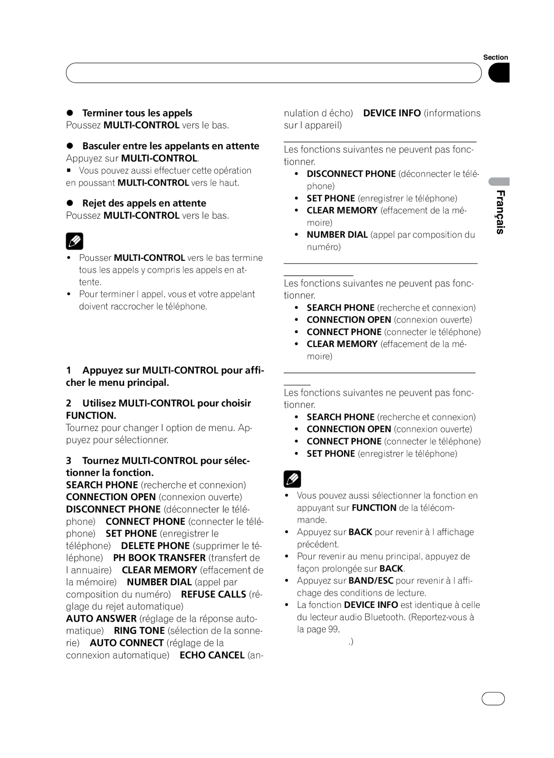 Pioneer P4100UB operation manual Introduction aux opérations avancées 