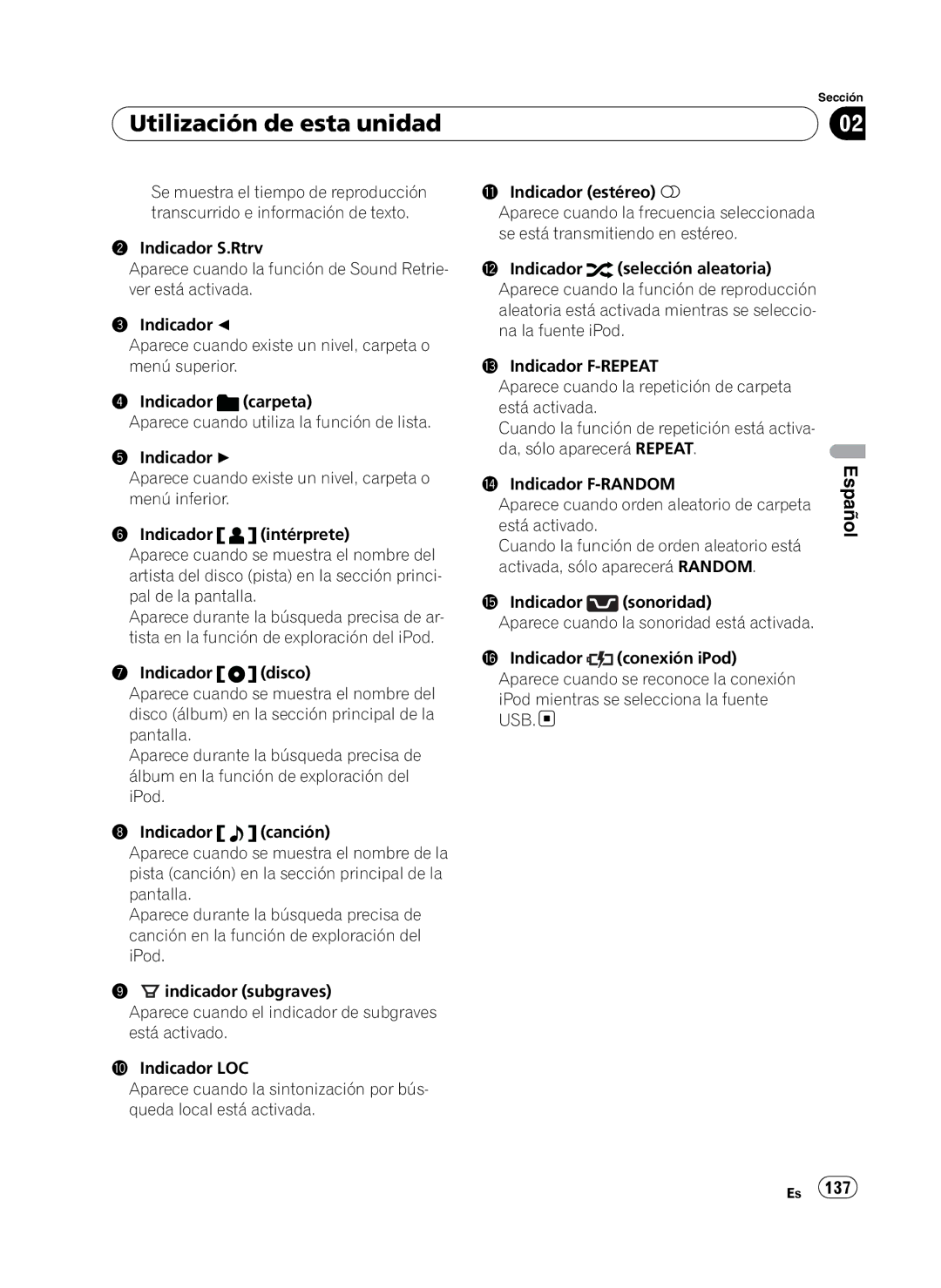 Pioneer P4100UB operation manual Utilización de esta unidad 