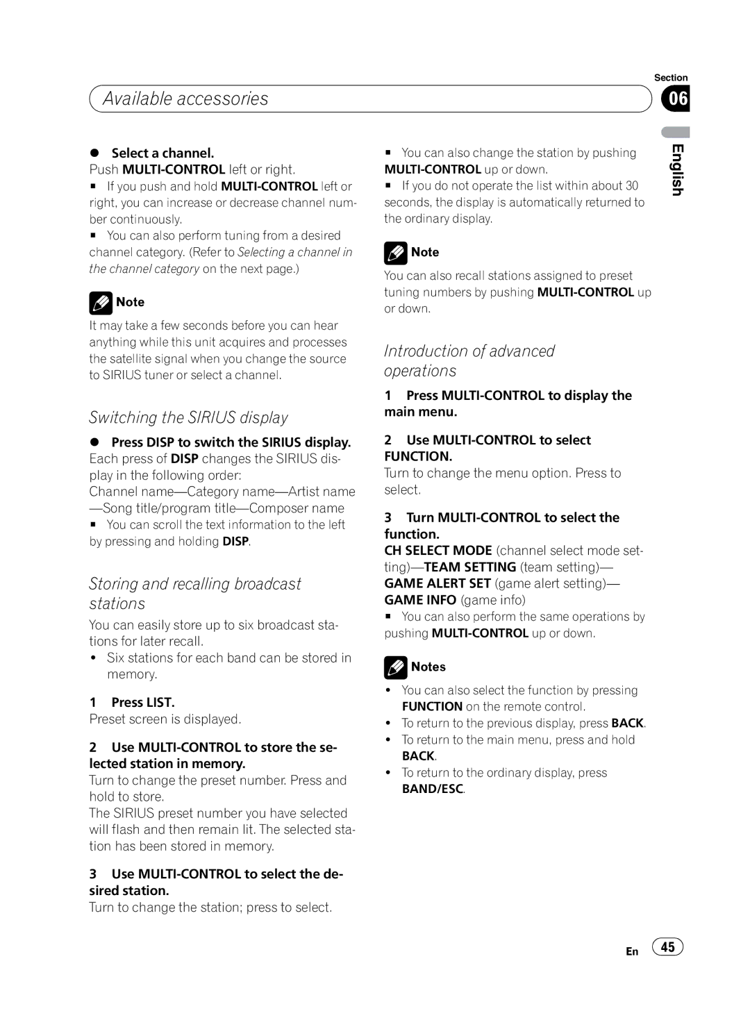 Pioneer P4100UB operation manual Switching the Sirius display, Introduction of advanced operations 