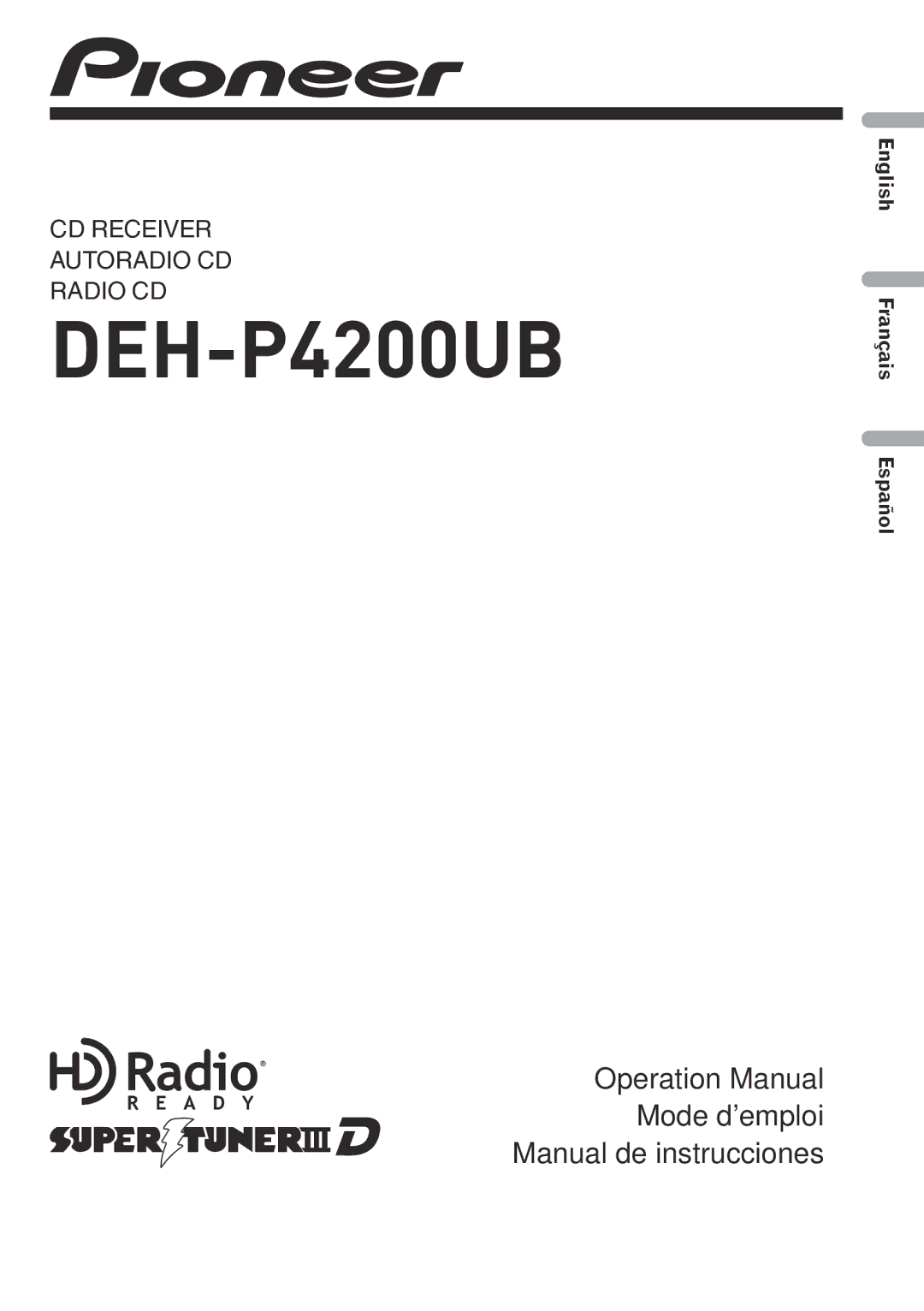 Pioneer operation manual DEH-P4200UB 