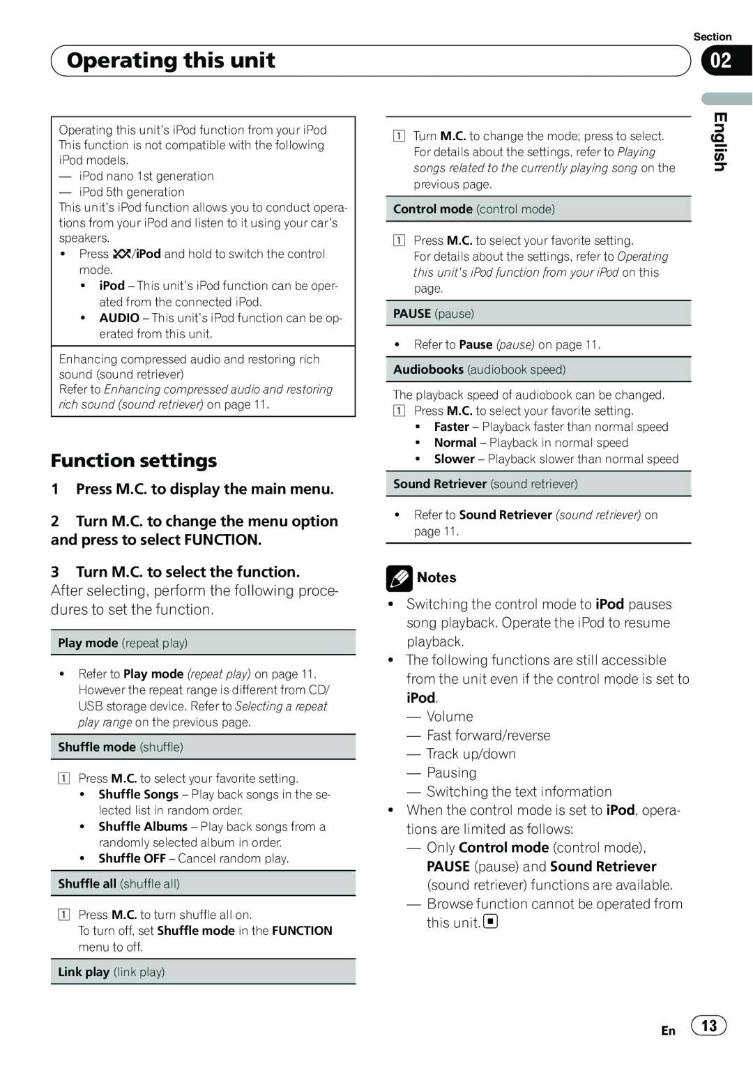 Pioneer P4200UB operation manual English 