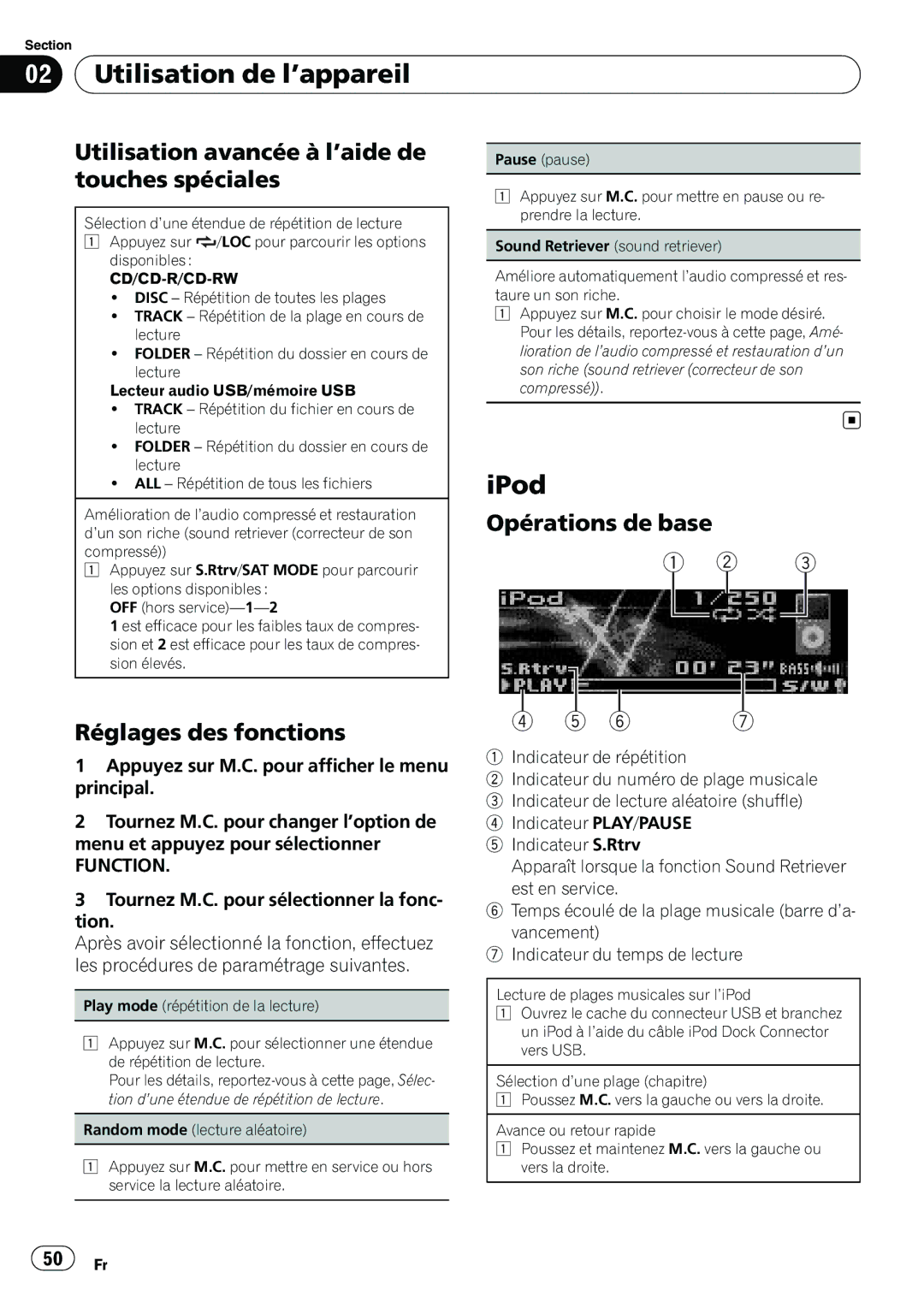 Pioneer P4200UB operation manual Utilisation avancée à l’aide de touches spéciales, Cd/Cd-R/Cd-Rw 