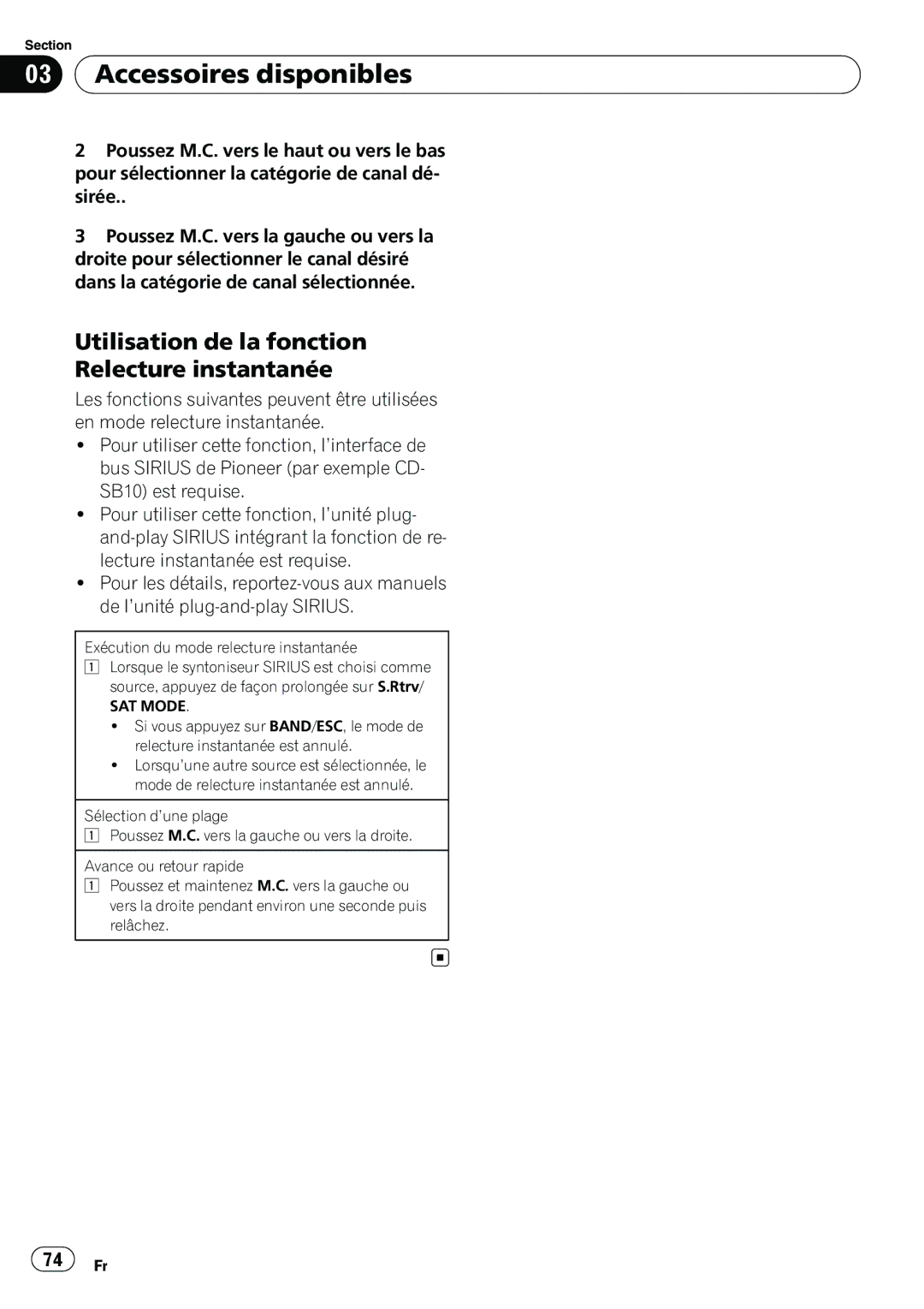 Pioneer P4200UB operation manual Utilisation de la fonction Relecture instantanée, Exécution du mode relecture instantanée 