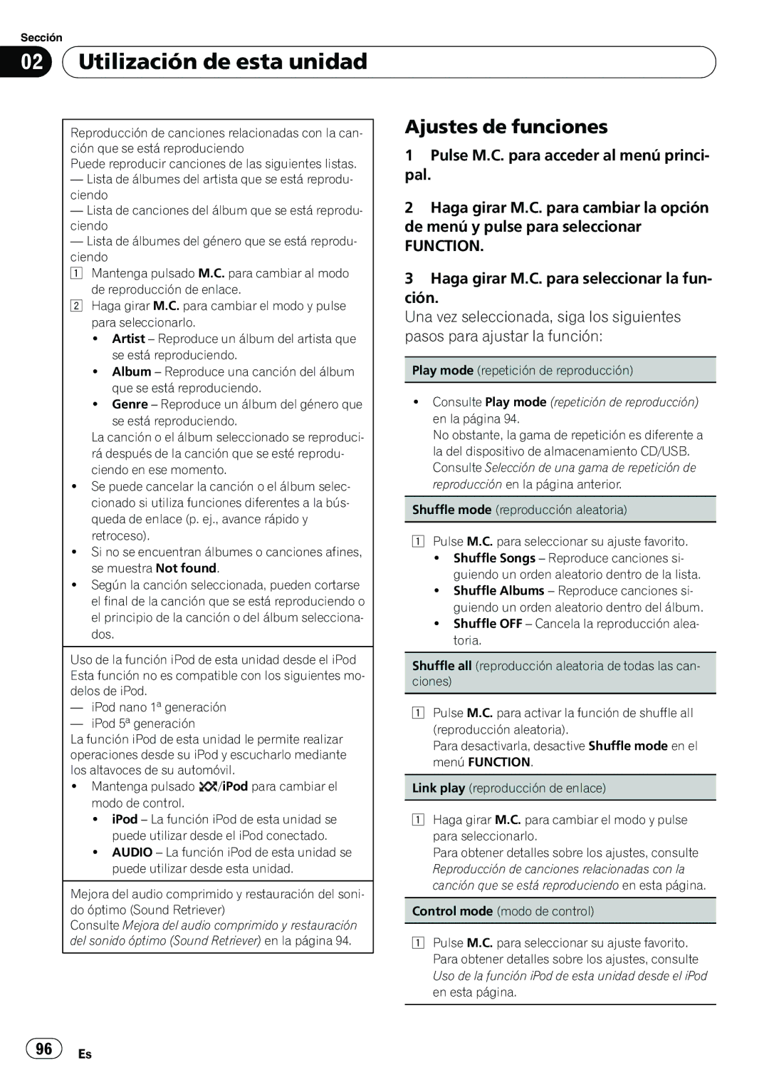 Pioneer P4200UB operation manual Utilización de esta unidad 