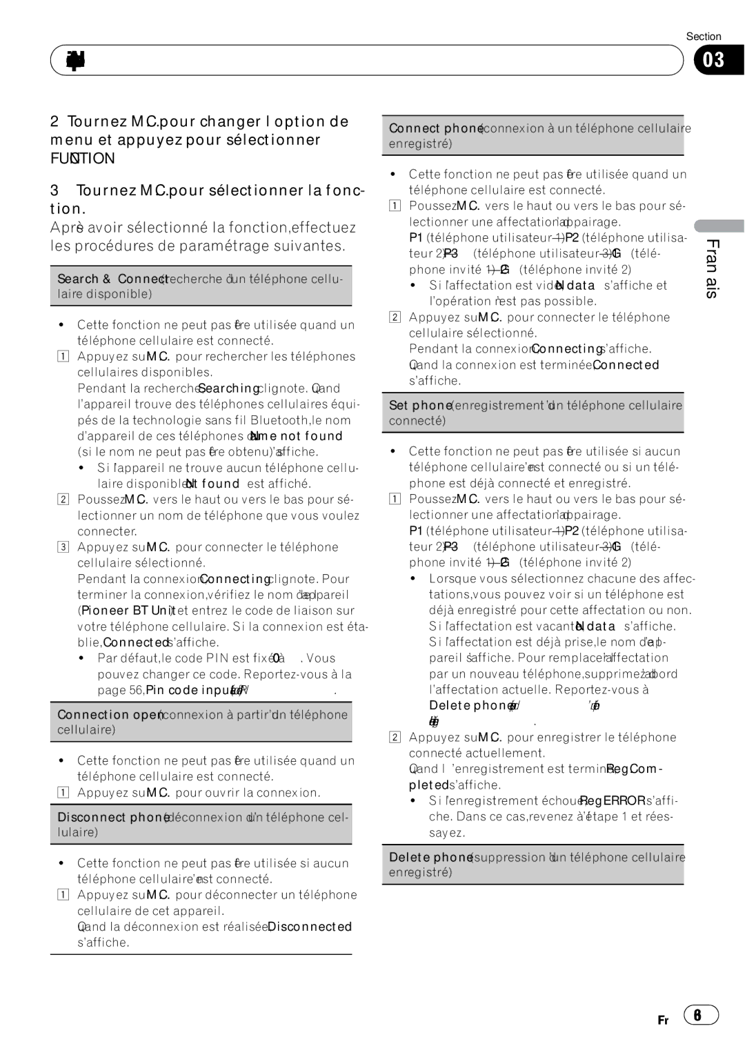 Pioneer P7200HD operation manual Function 