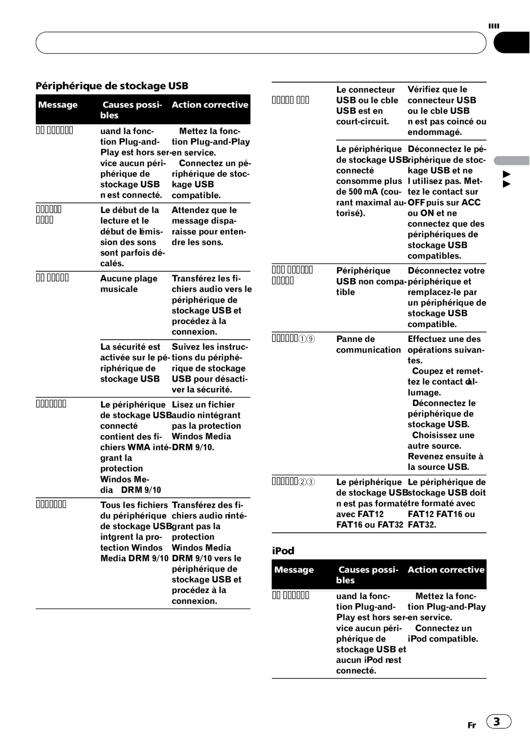 Pioneer P7200HD operation manual Informations complémentaires, Périphérique de stockage USB, Périphérique Déconnectez votre 