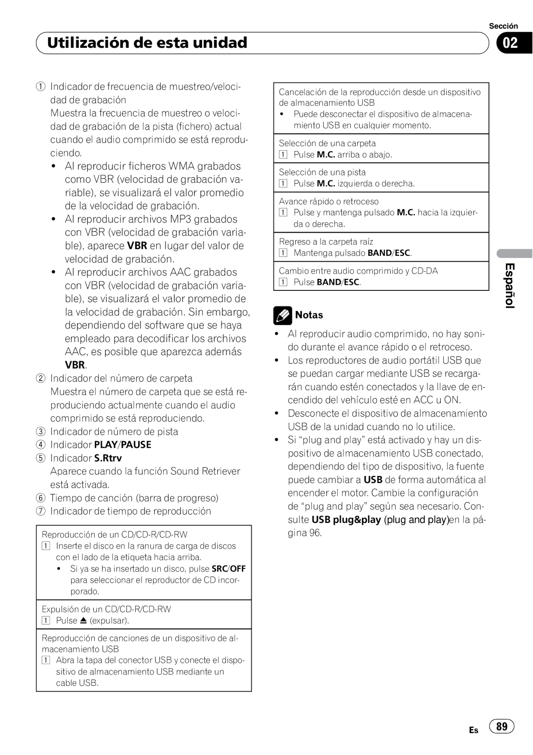 Pioneer P7200HD operation manual Notas 