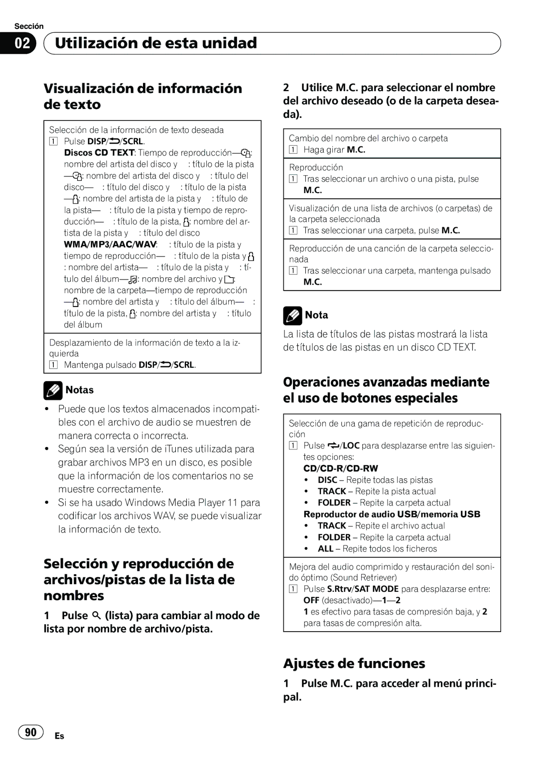 Pioneer P7200HD operation manual Visualización de información, De texto 