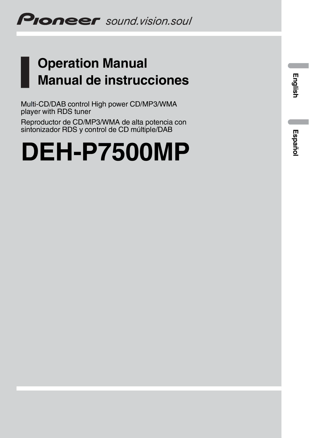 Pioneer P7500MP operation manual 