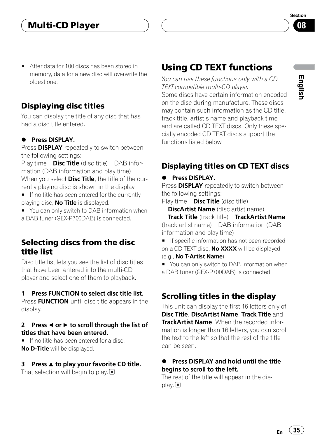 Pioneer P7500MP operation manual 