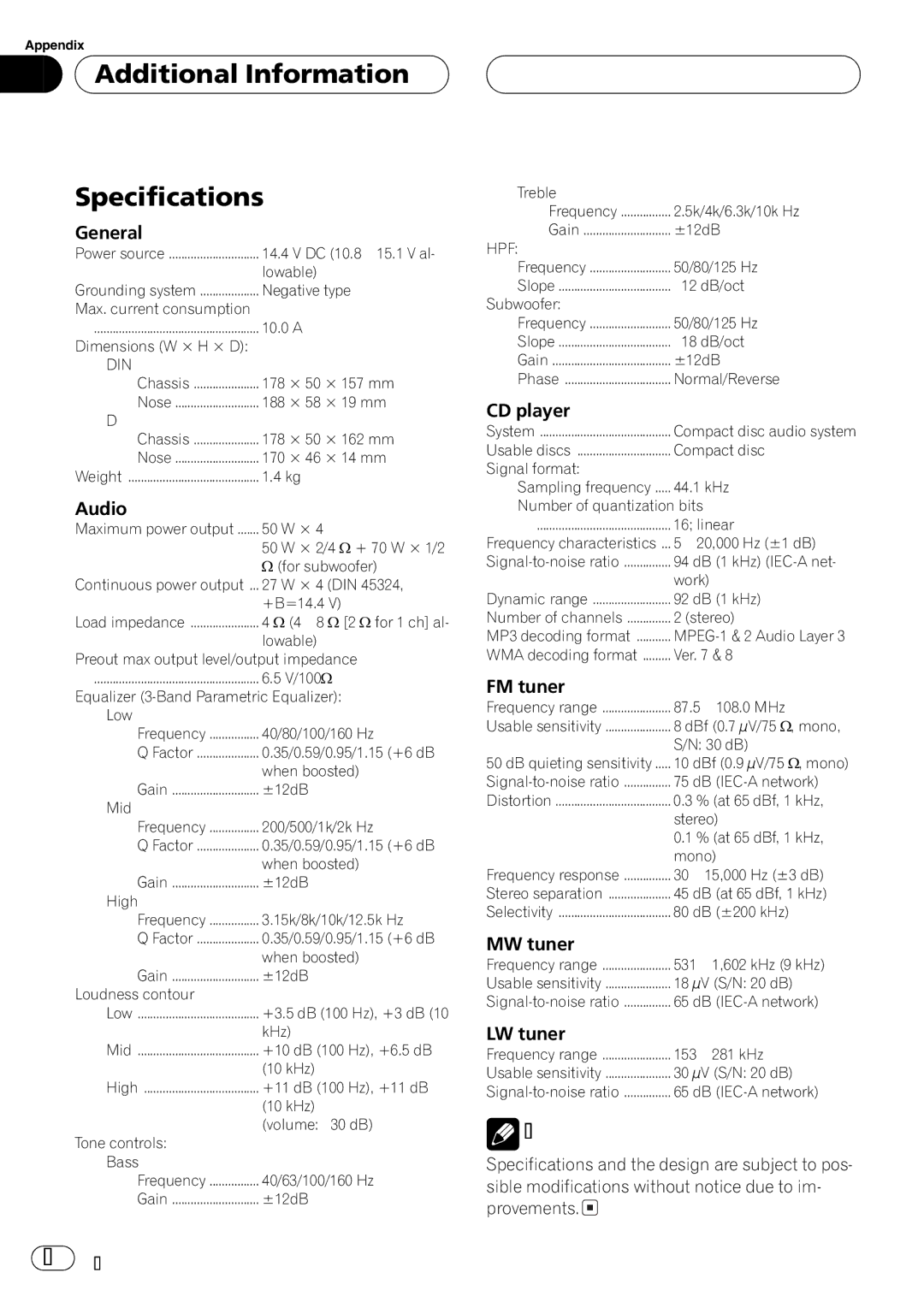 Pioneer P7500MP operation manual 