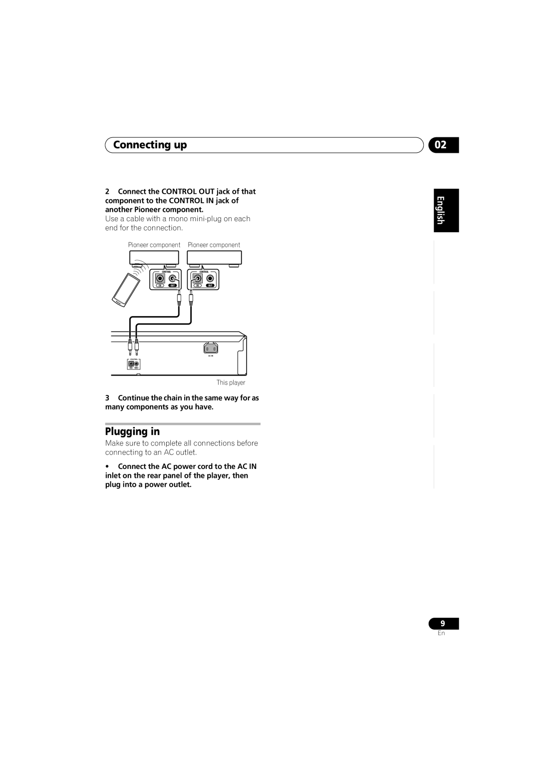 Pioneer PD-D6-J manual Connecting up, Plugging 