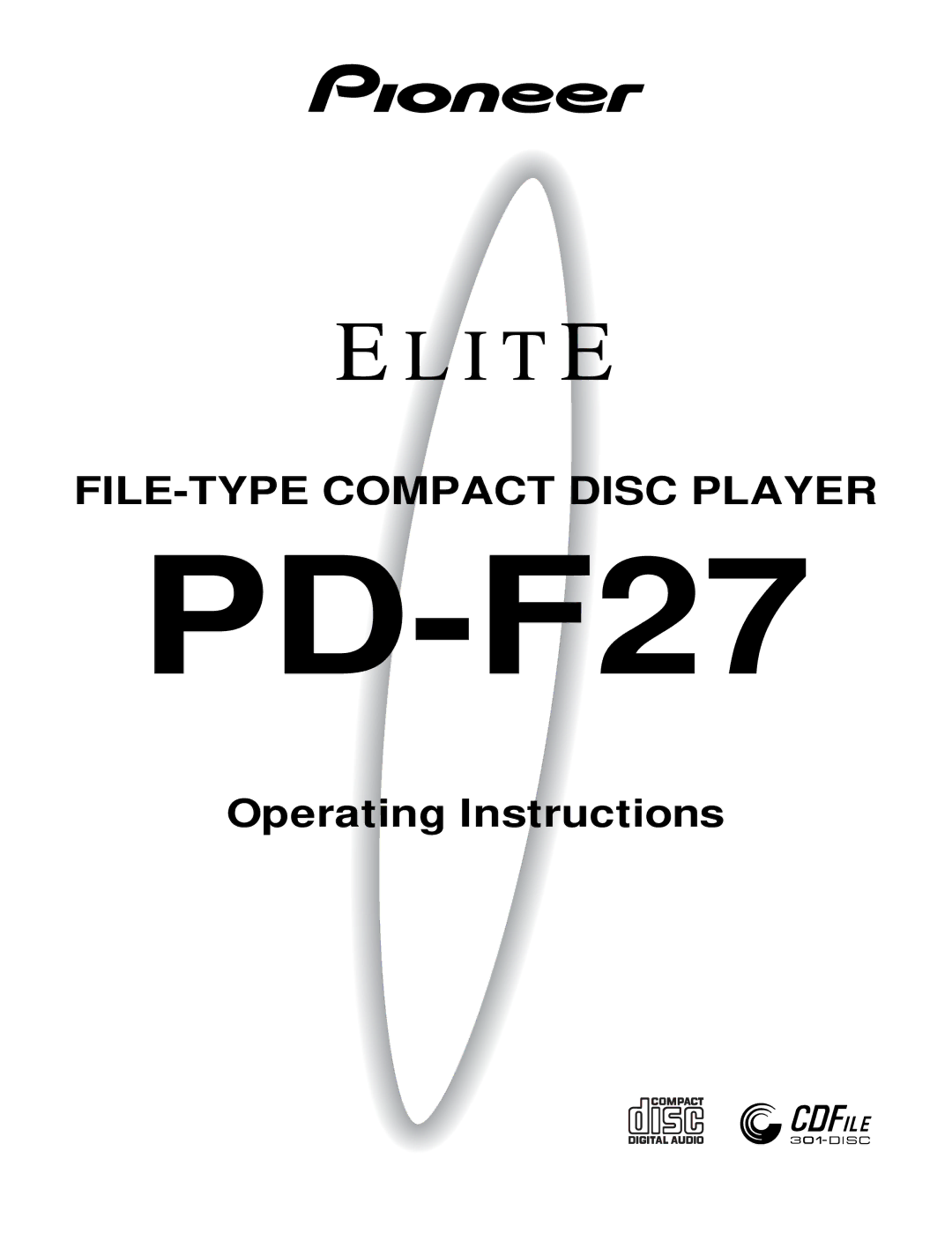 Pioneer PD-F19PD-F27 operating instructions 