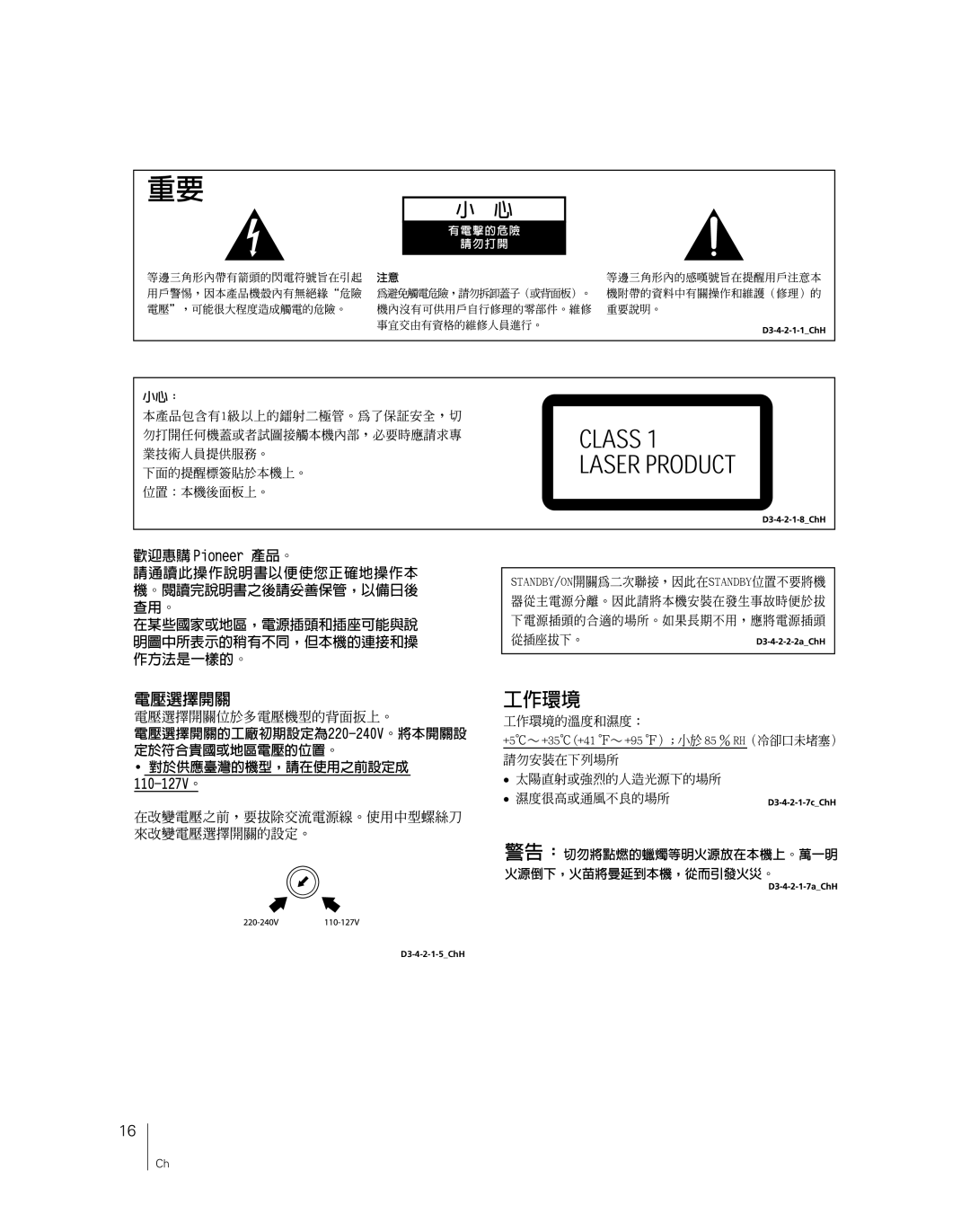 Pioneer PD-F407, PD-F507 warranty 歡迎惠購 Pioneer 產品。 