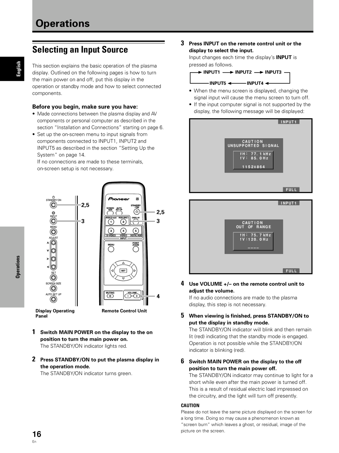 Pioneer PDA-5002 manual Operations, Selecting an Input Source, Before you begin, make sure you have 