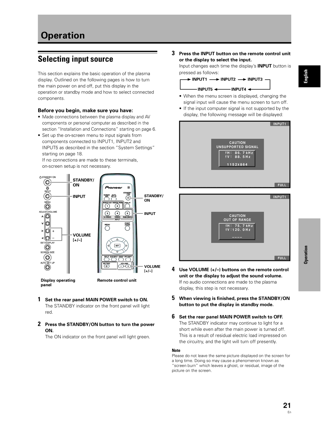 Pioneer PDA-5003, PDA-5004 manual Operation, Selecting input source, Before you begin, make sure you have 