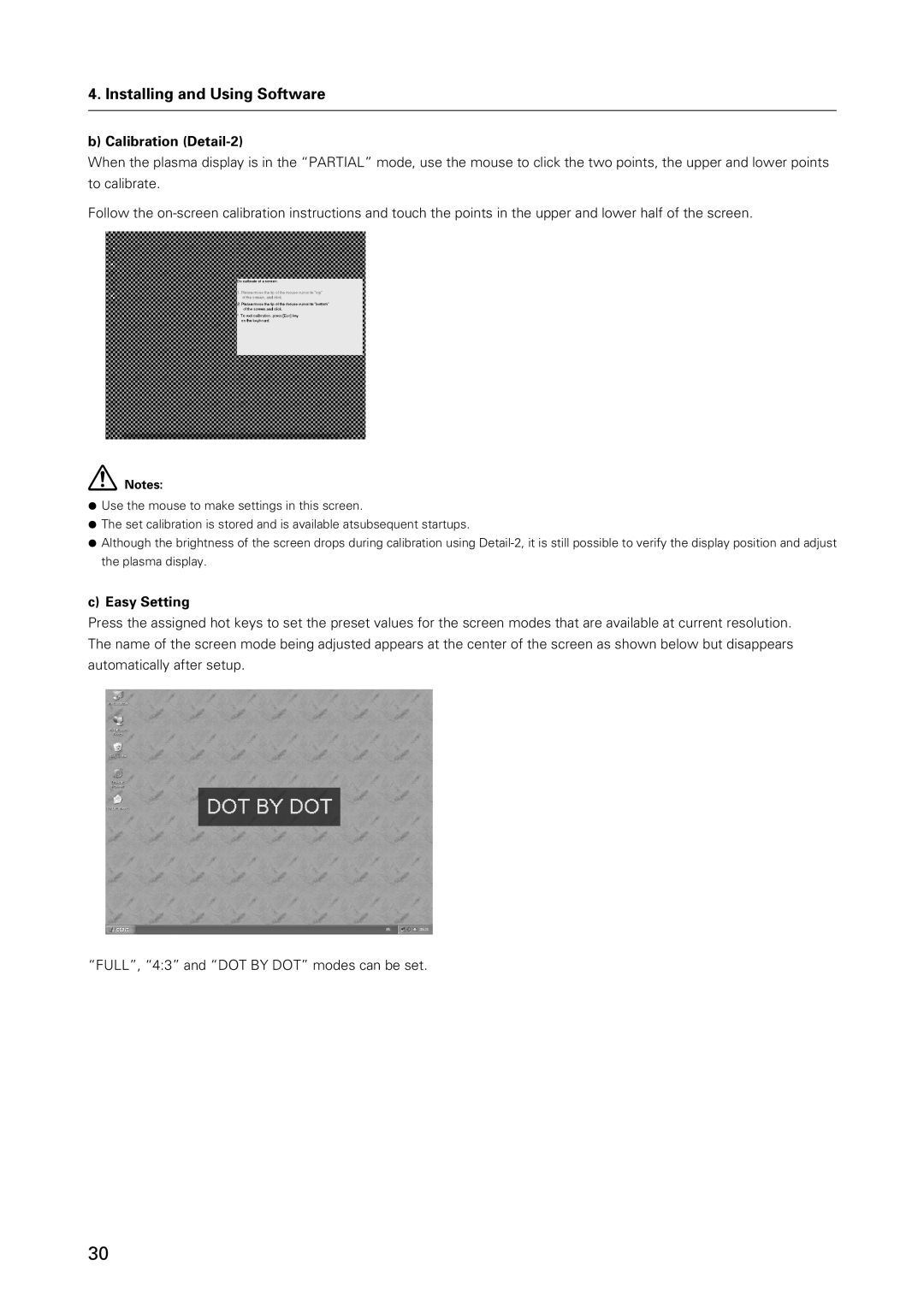 Pioneer PDK-50HW3 specifications Calibration Detail-2, Easy Setting 