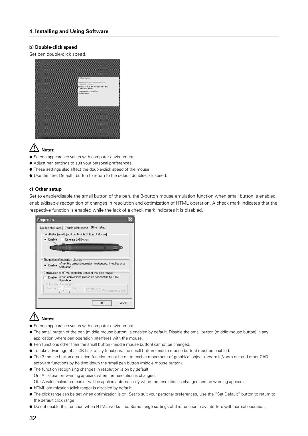 Pioneer PDK-50HW3 specifications Double-click speed, Other setup 