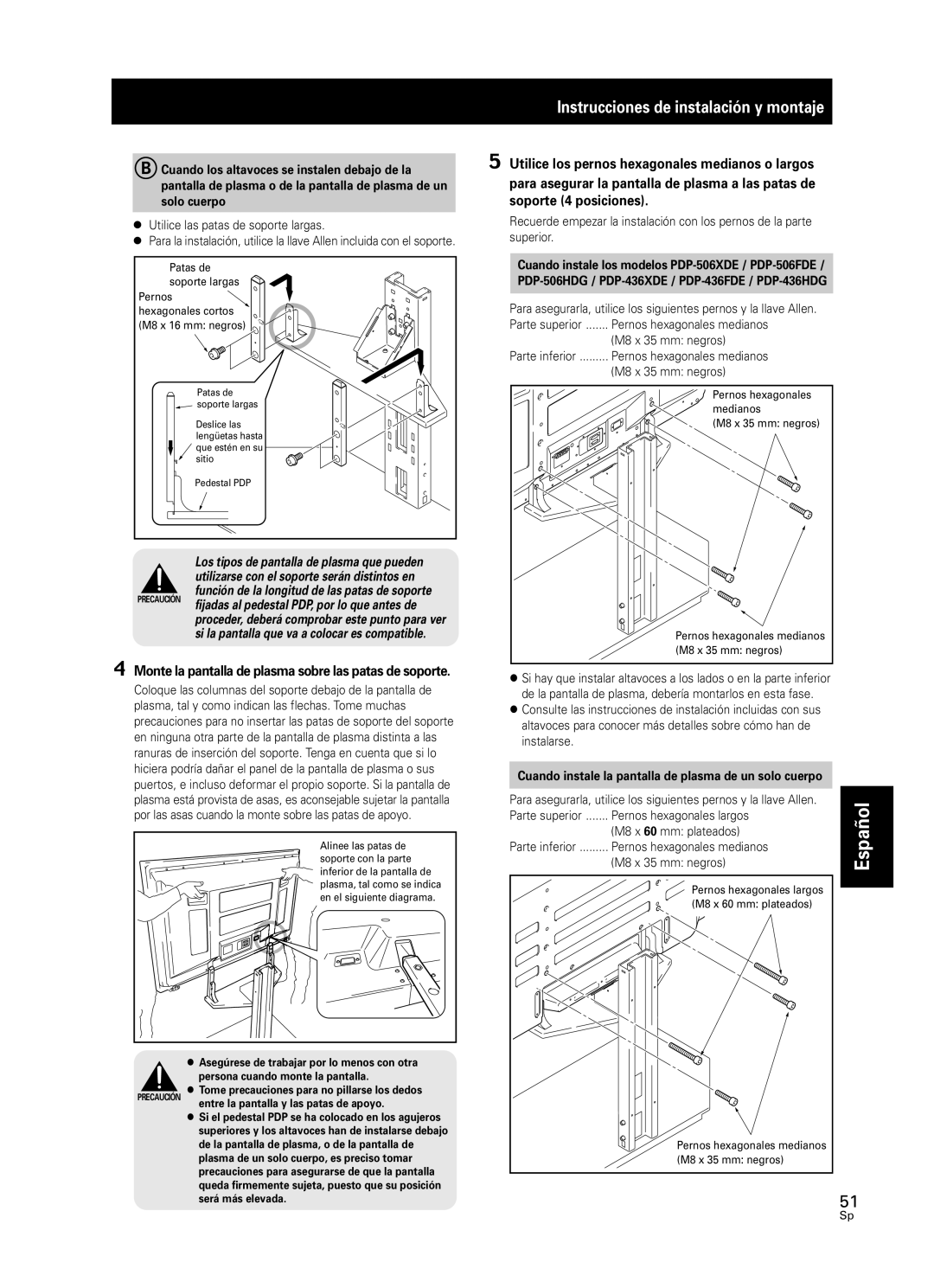 Pioneer PDK-FS05 manual Instrucciones de instalación y montaje 