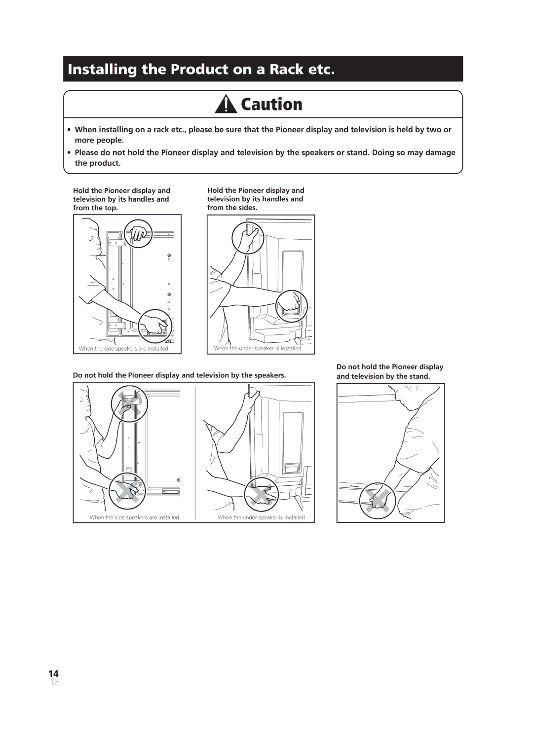 Pioneer KRP-TS02, PDK-TS33A manual Installing the Product on a Rack etc 