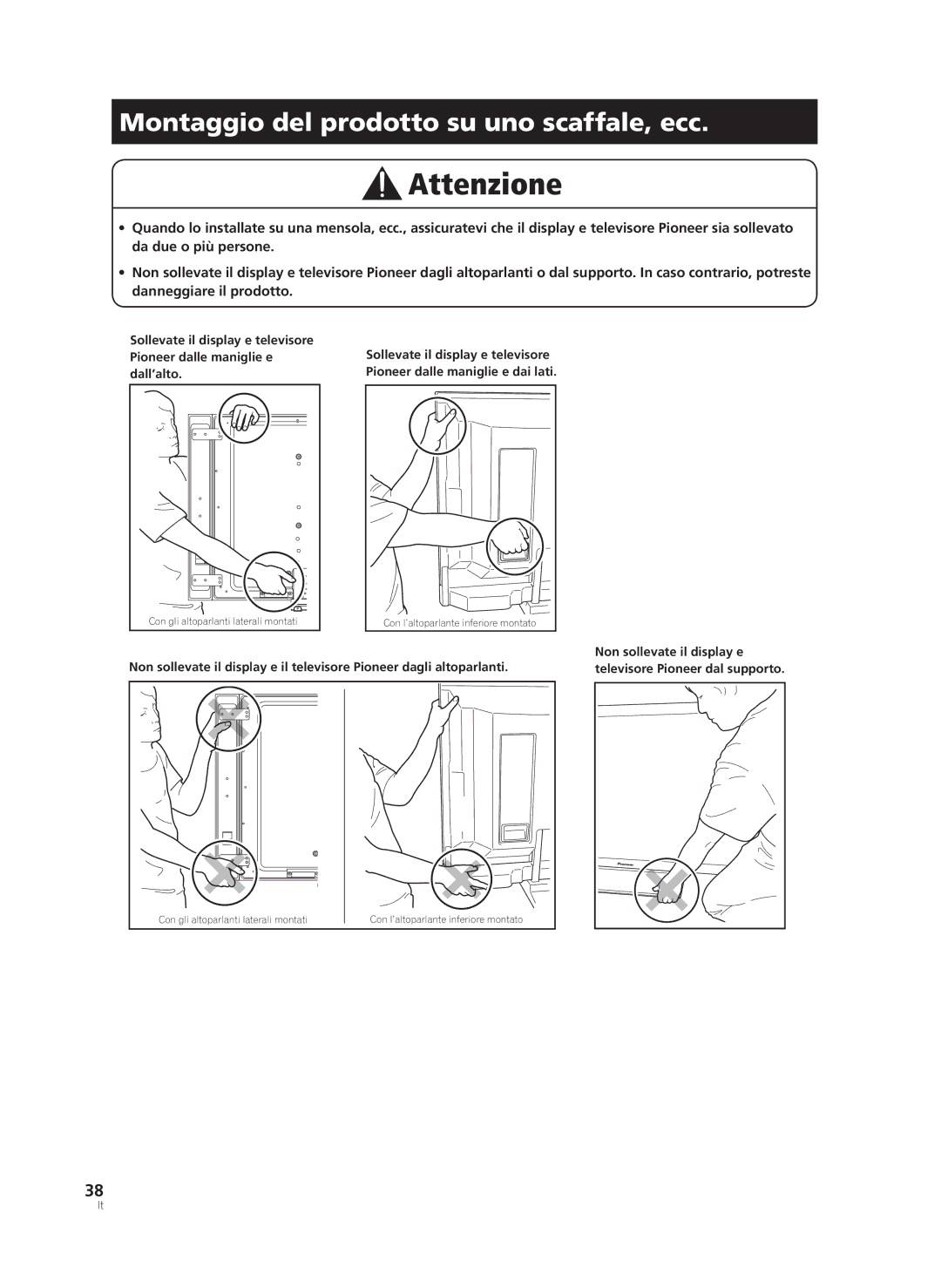 Pioneer KRP-TS02, PDK-TS33A manual Montaggio del prodotto su uno scaffale, ecc 