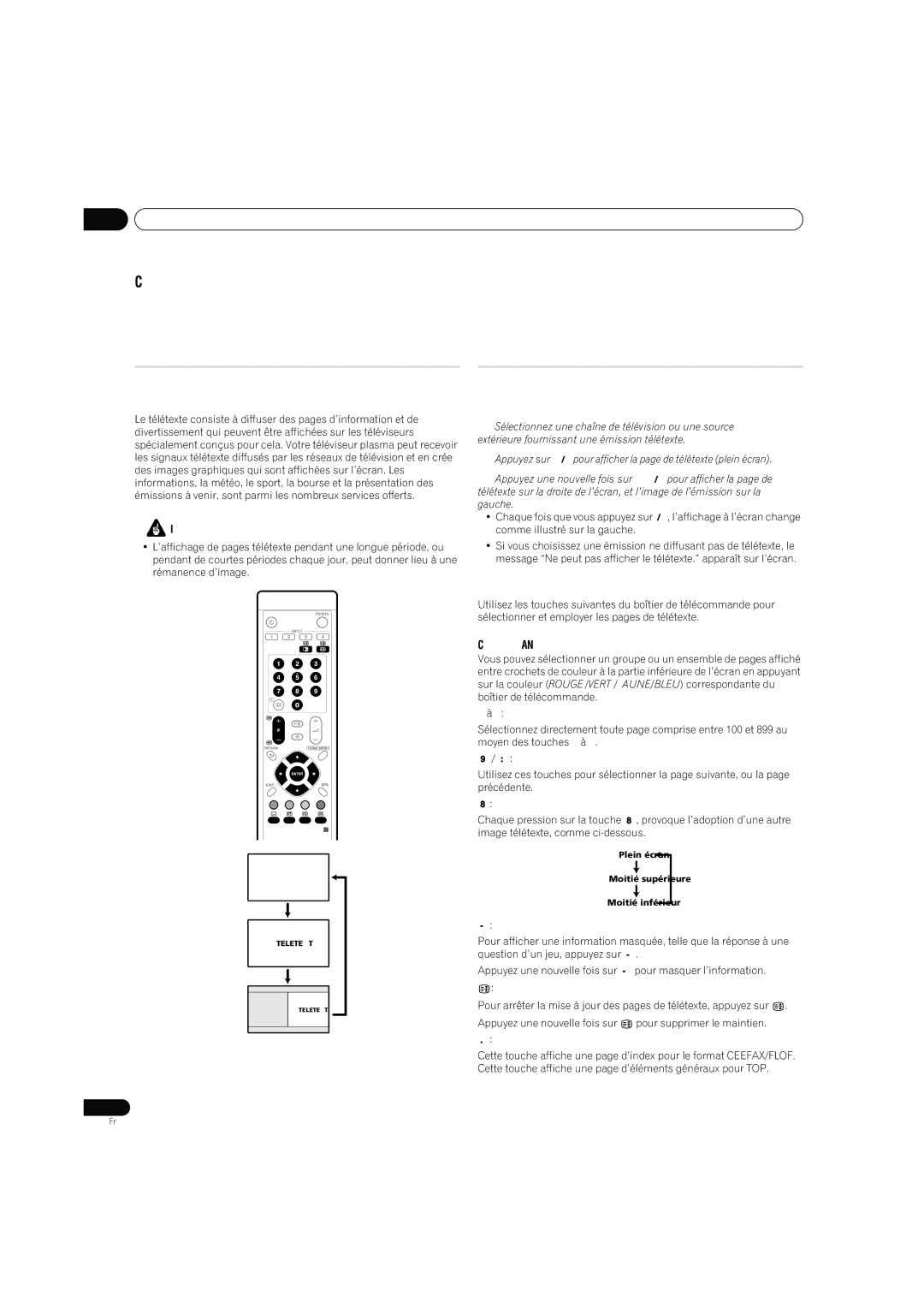 Pioneer PDP-4270XD manual Utilisation des télétextes Chapitre, Qu’est-ce que le télétexte ? 