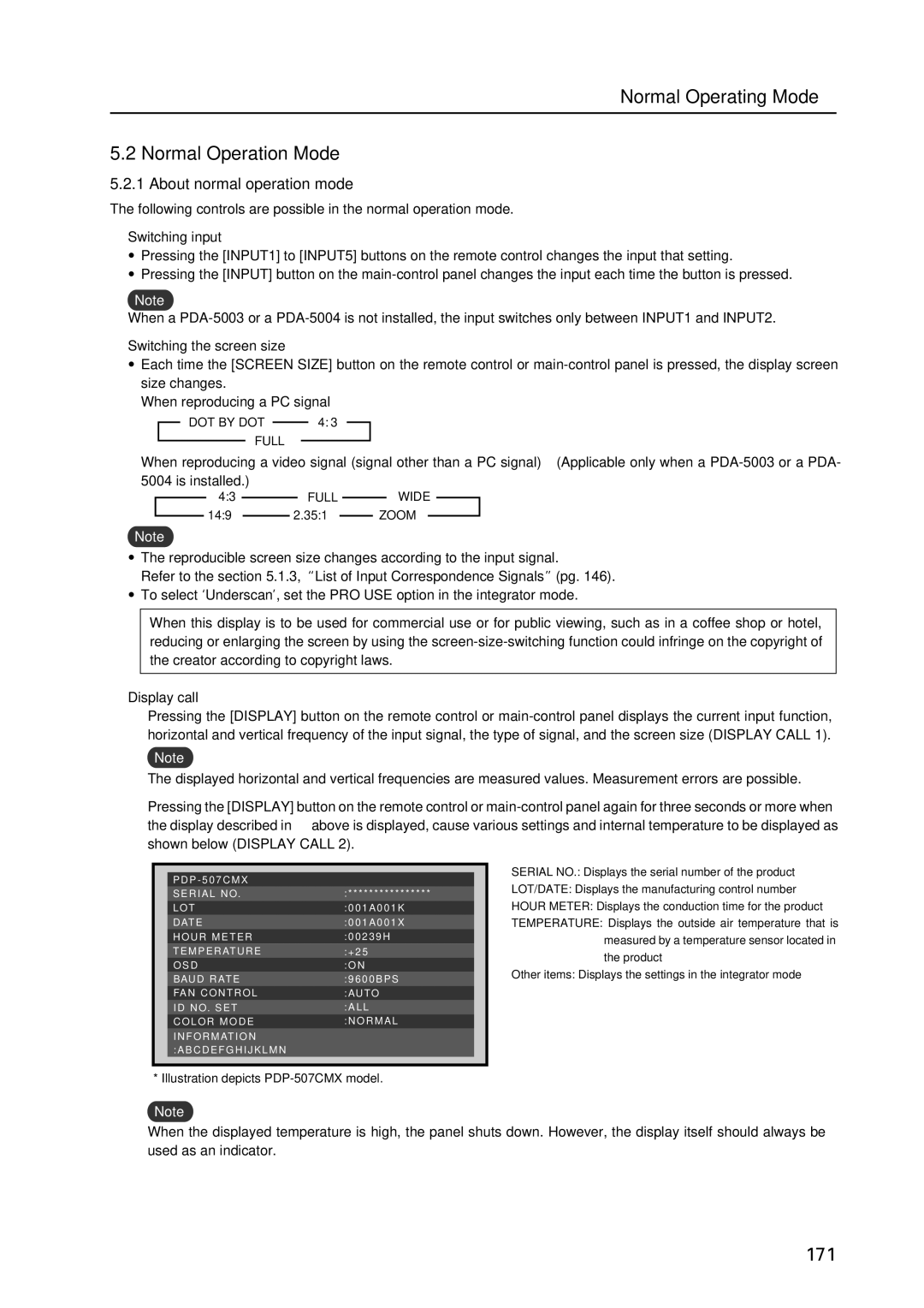 Pioneer PDP 427CMX technical manual Normal Operating Mode Normal Operation Mode, About normal operation mode, 149 351 