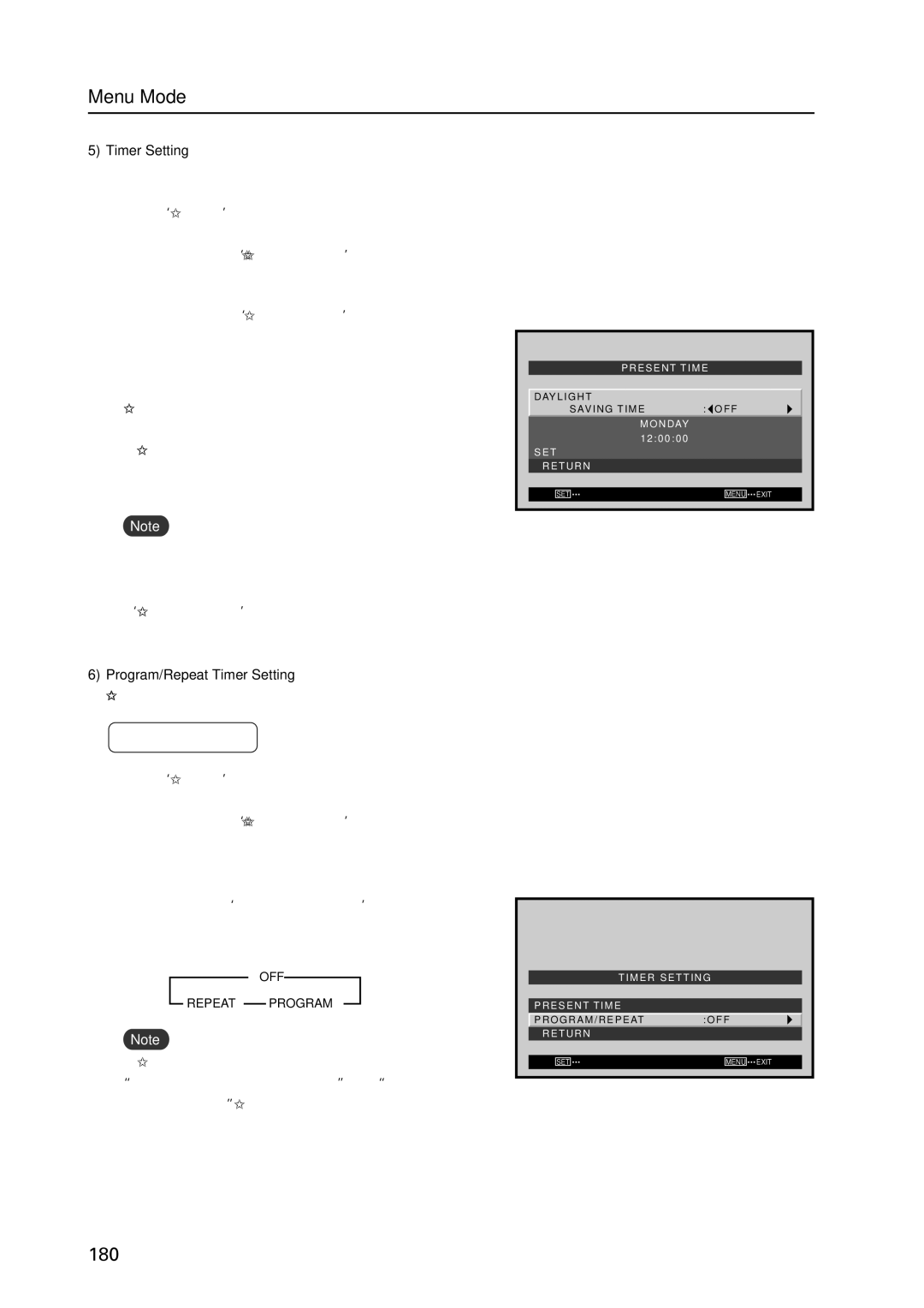 Pioneer PDP 427CMX technical manual Daylight Saving Time, Program/Repeat Timer Setting 