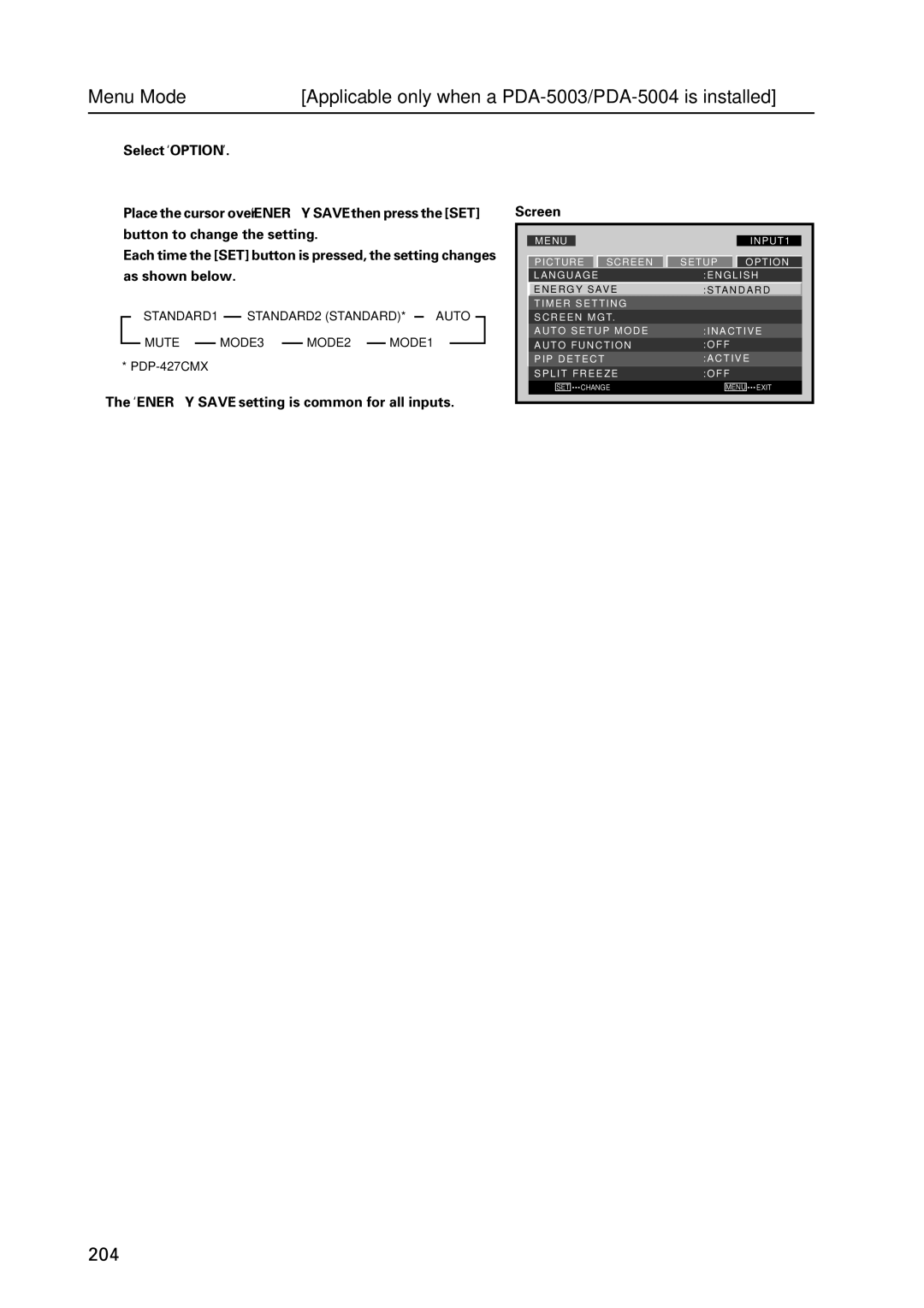 Pioneer PDP 427CMX technical manual 204 